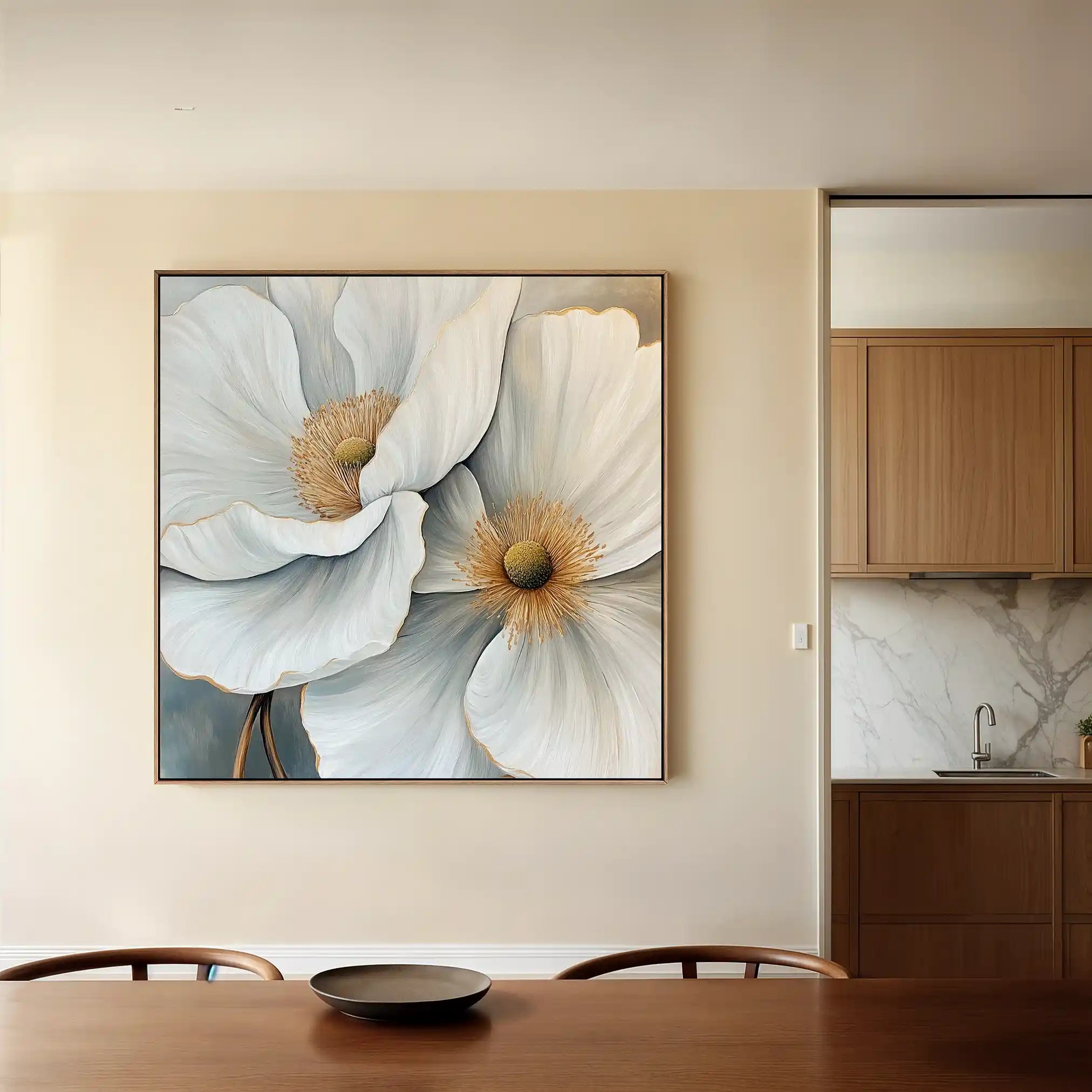 Floral Canvas Wall Art WAD1360-F 80 x 80 cm / Stretched on hidden frame