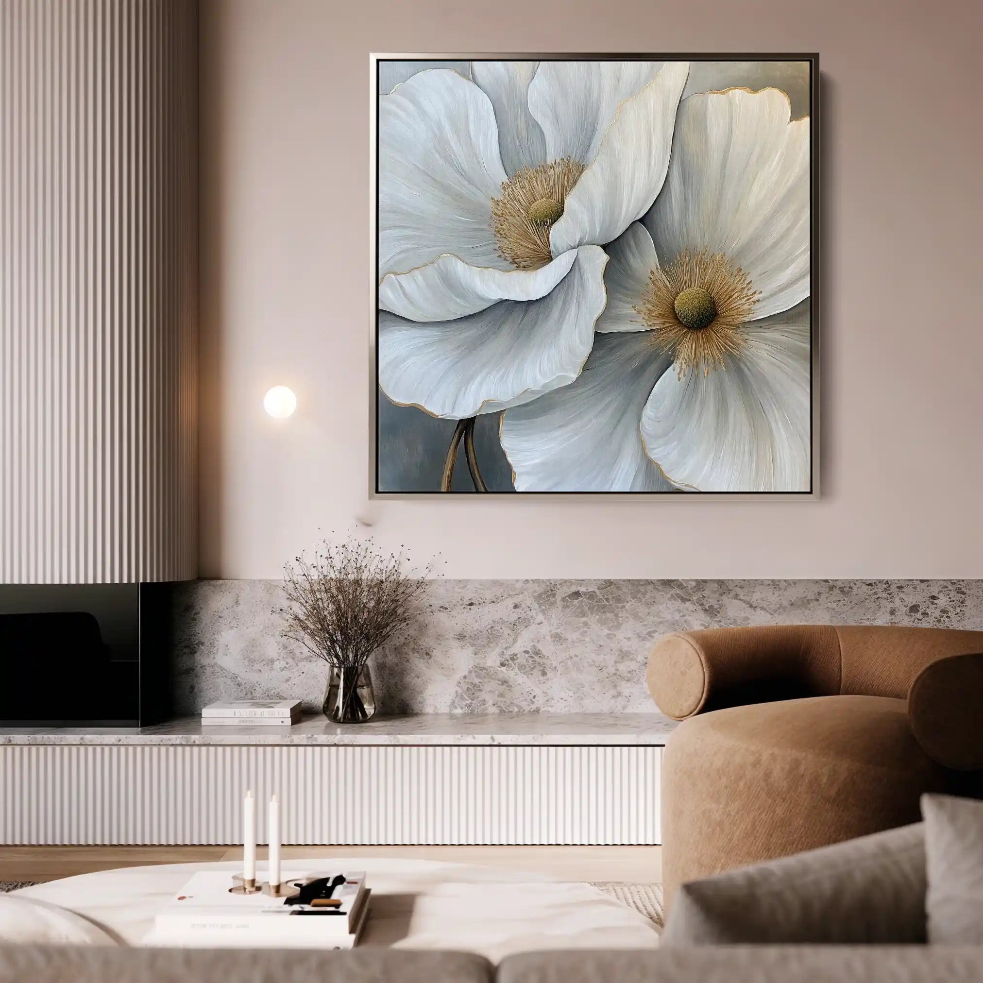 Floral Canvas Wall Art WAD1360-F 80 x 80 cm / Stretched on hidden frame