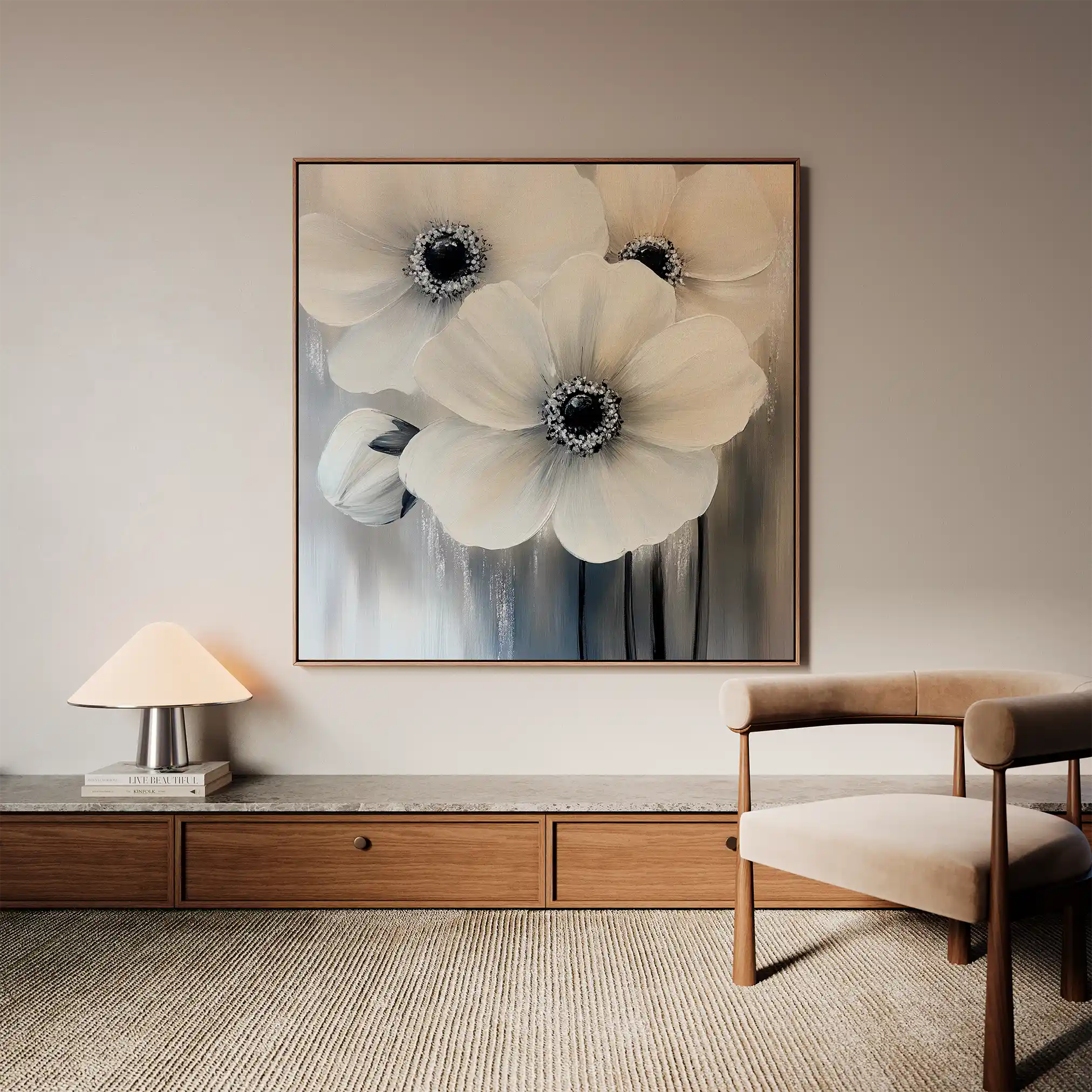 Floral Canvas Wall Art WAD1362-F 80 x 80 cm / Stretched on hidden frame
