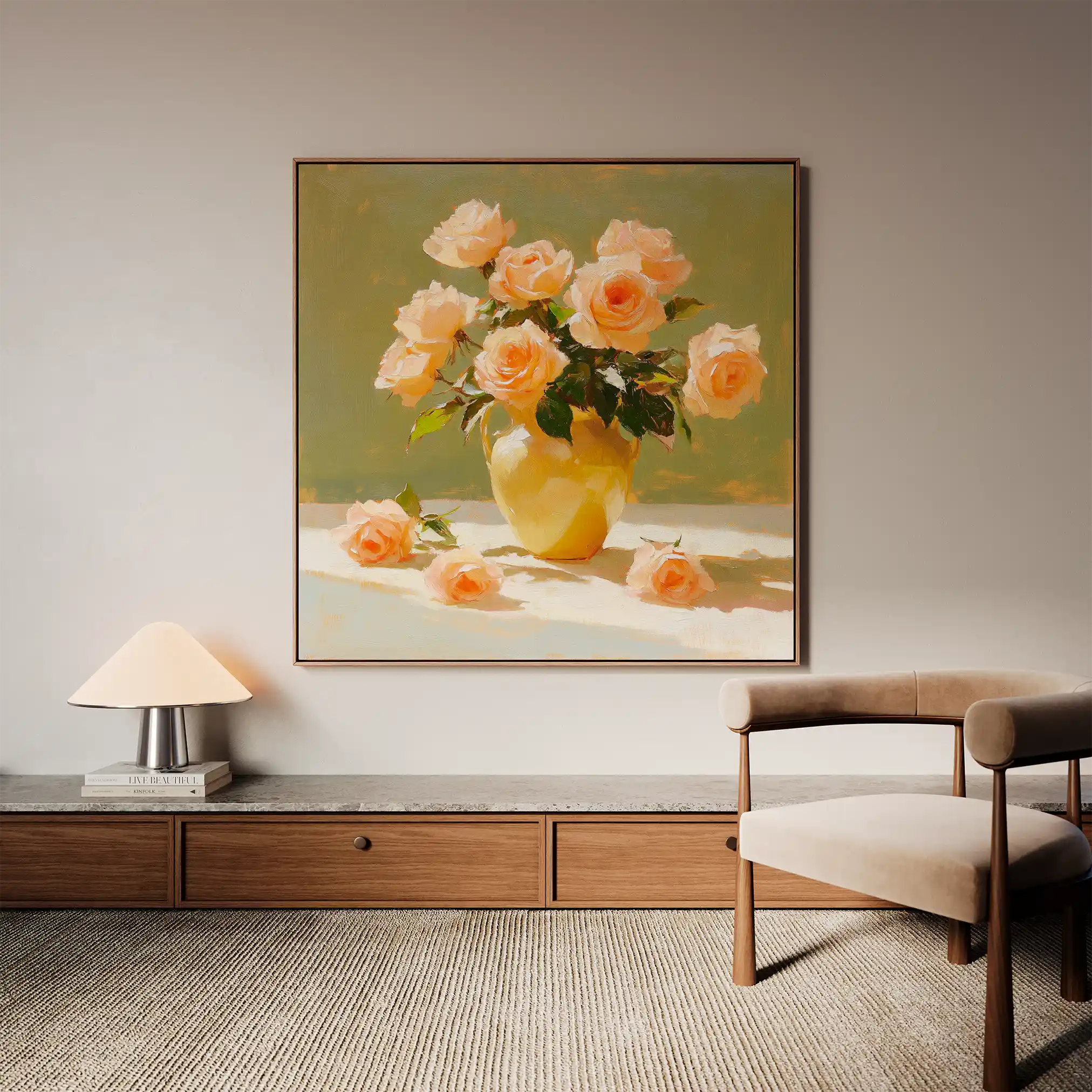 Floral Canvas Wall Art WAD1363-F 80 x 80 cm / Stretched on hidden frame