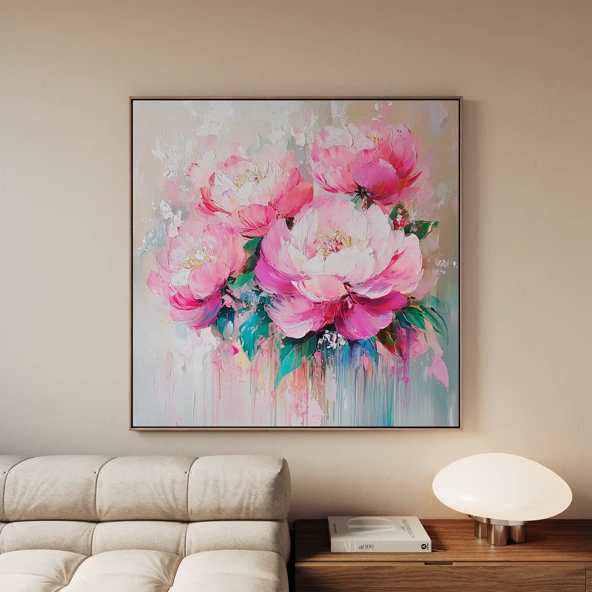 Floral Canvas Wall Art WAD1365-F 80 x 80 cm / Stretched on hidden frame