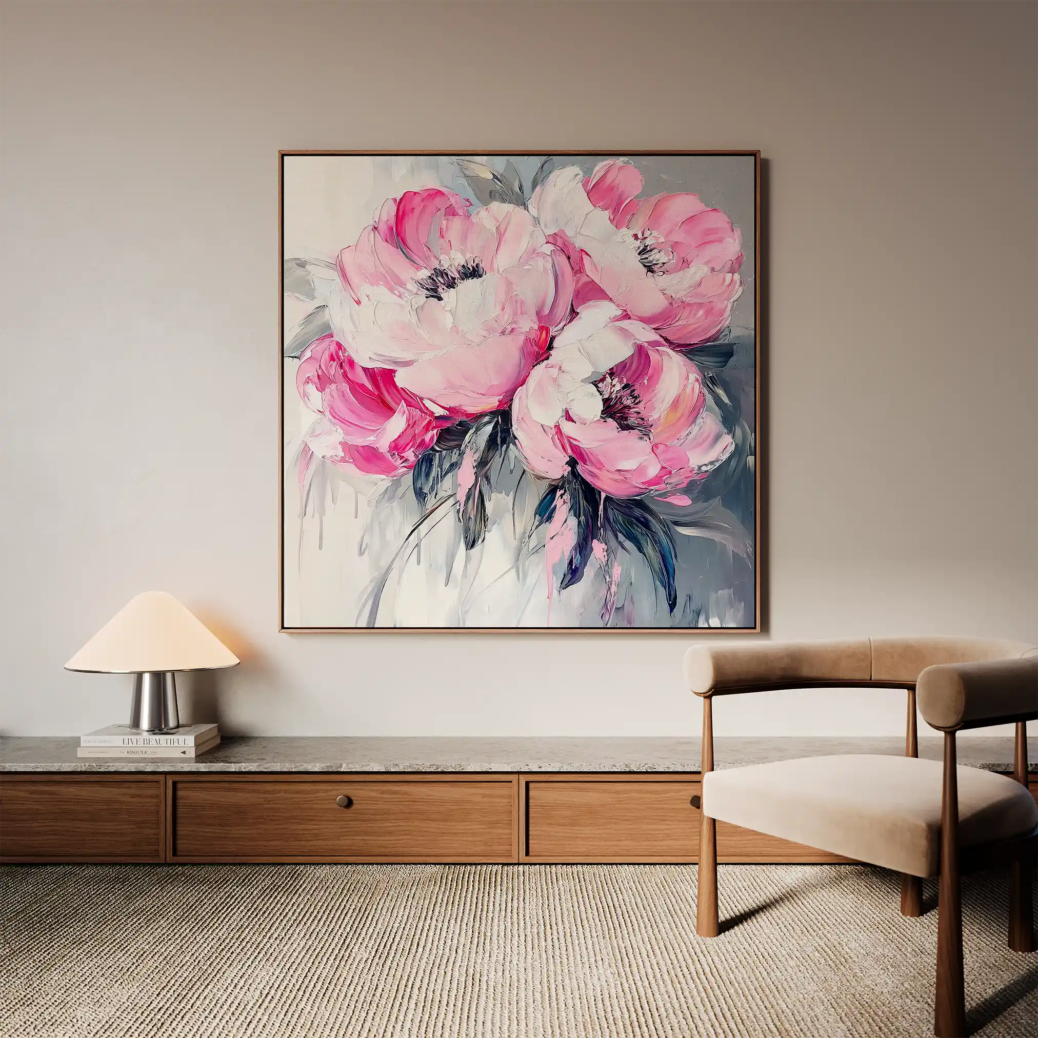 Floral Canvas Wall Art WAD1366-F 80 x 80 cm / Stretched on hidden frame