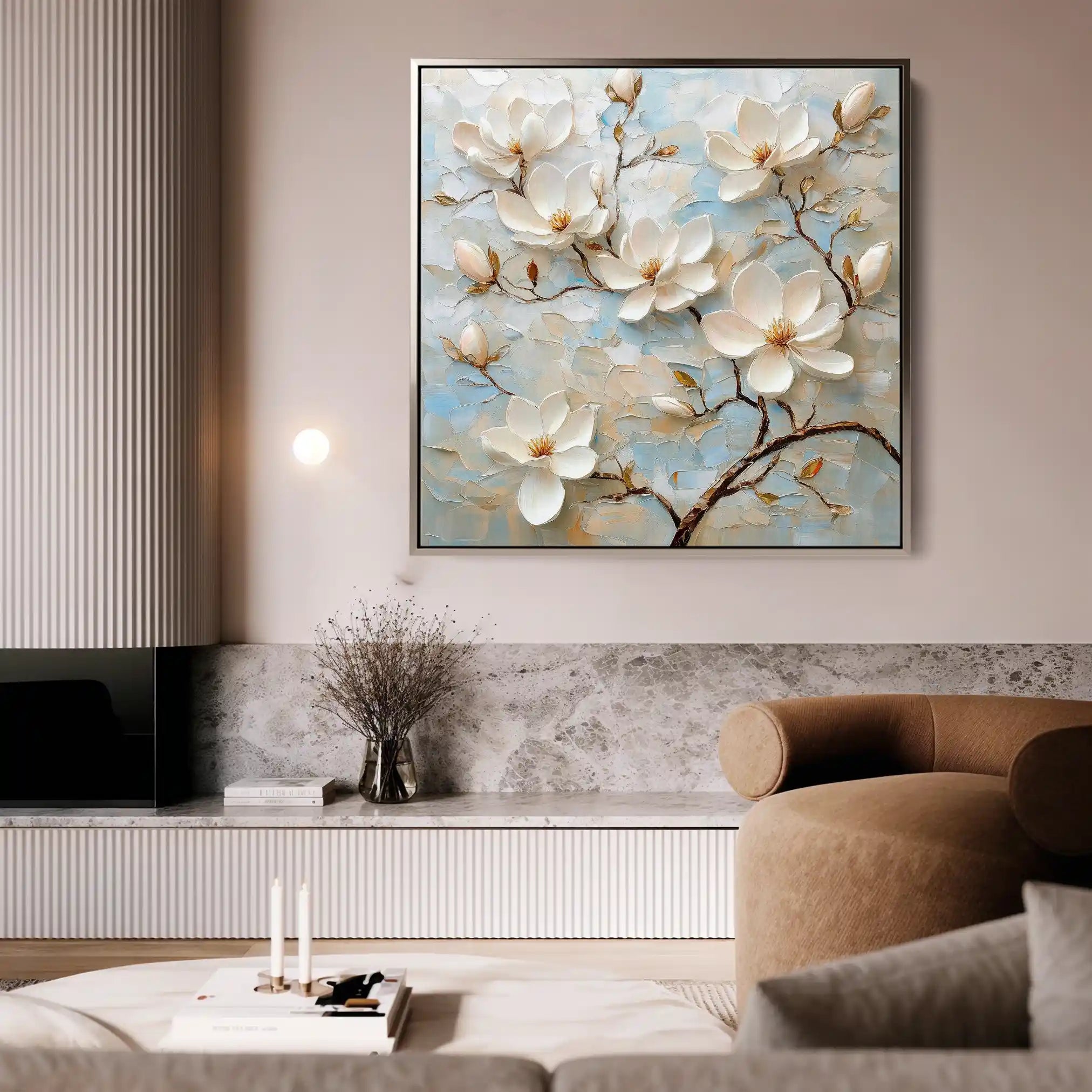 Floral Canvas Wall Art WAD1368-F 80 x 80 cm / Stretched on hidden frame
