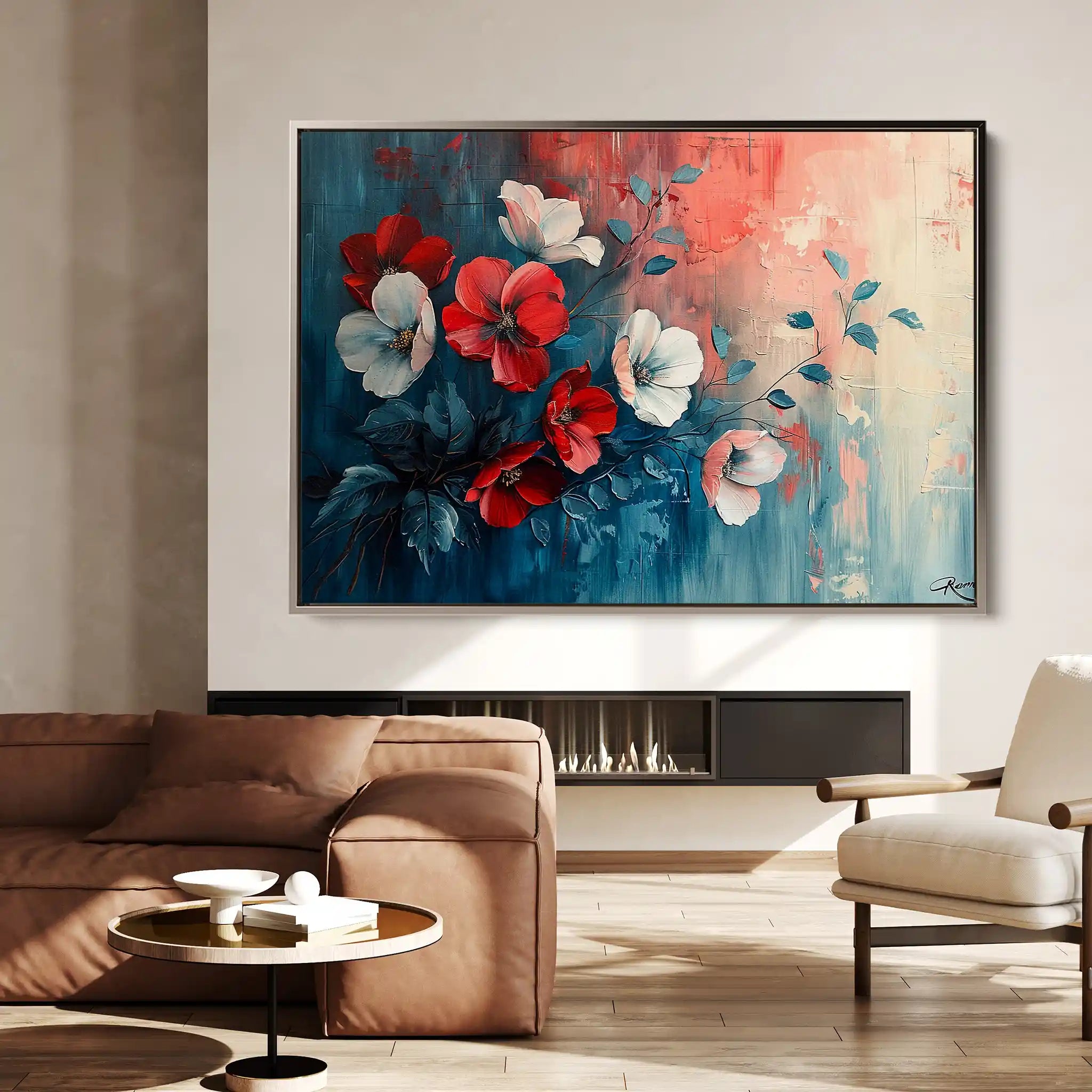 Floral Canvas Wall Art WAD137-F 90 x 60 cm / Stretched on hidden frame