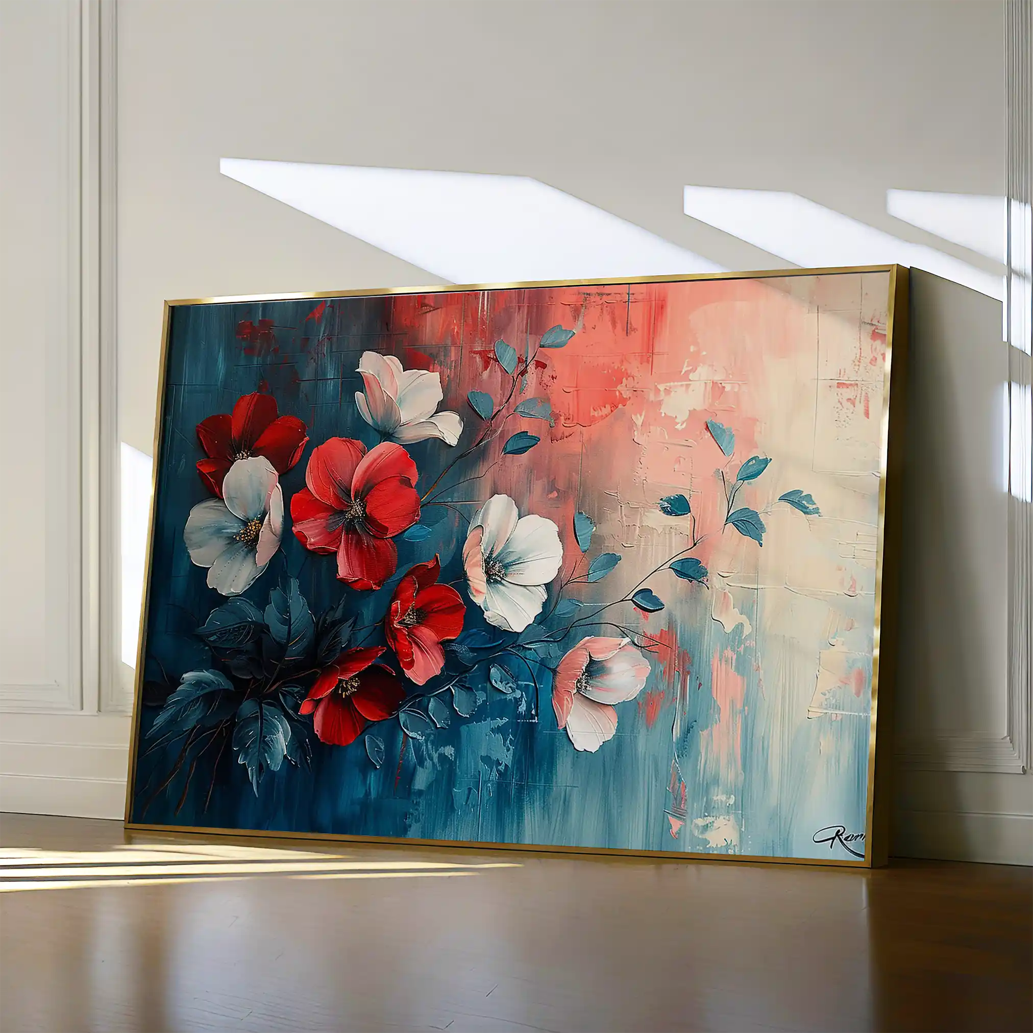 Floral Canvas Wall Art WAD137-F 90 x 60 cm / Stretched on hidden frame