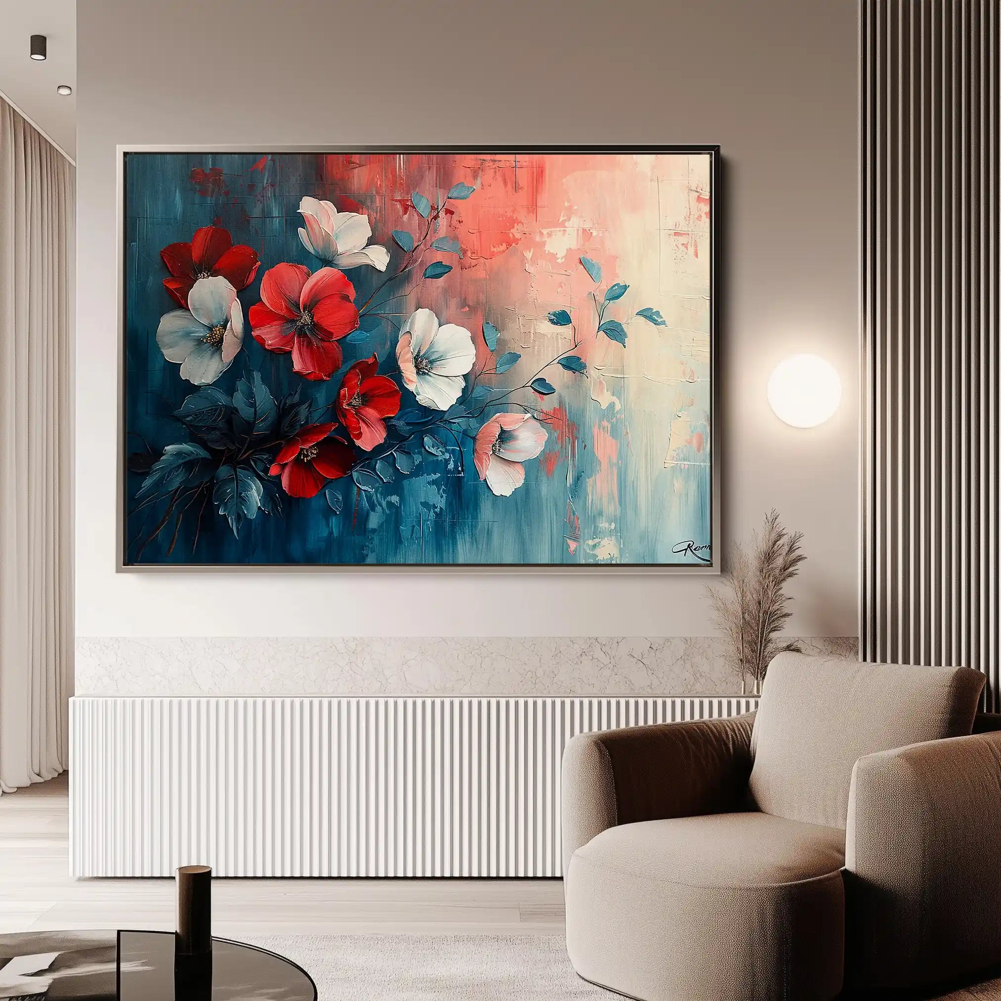 Floral Canvas Wall Art WAD137-F 90 x 60 cm / Stretched on hidden frame