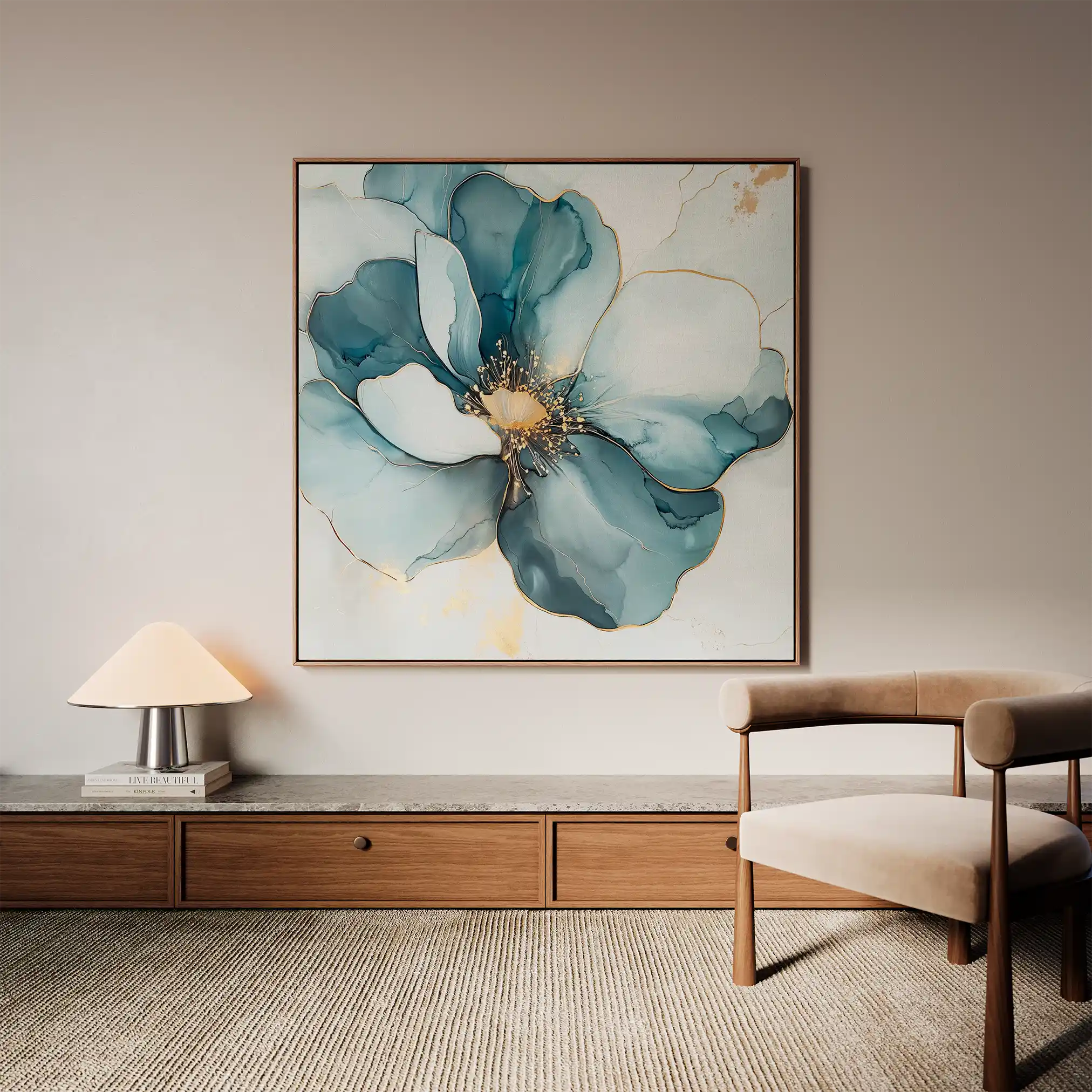 Floral Canvas Wall Art WAD1370-F 80 x 80 cm / Stretched on hidden frame