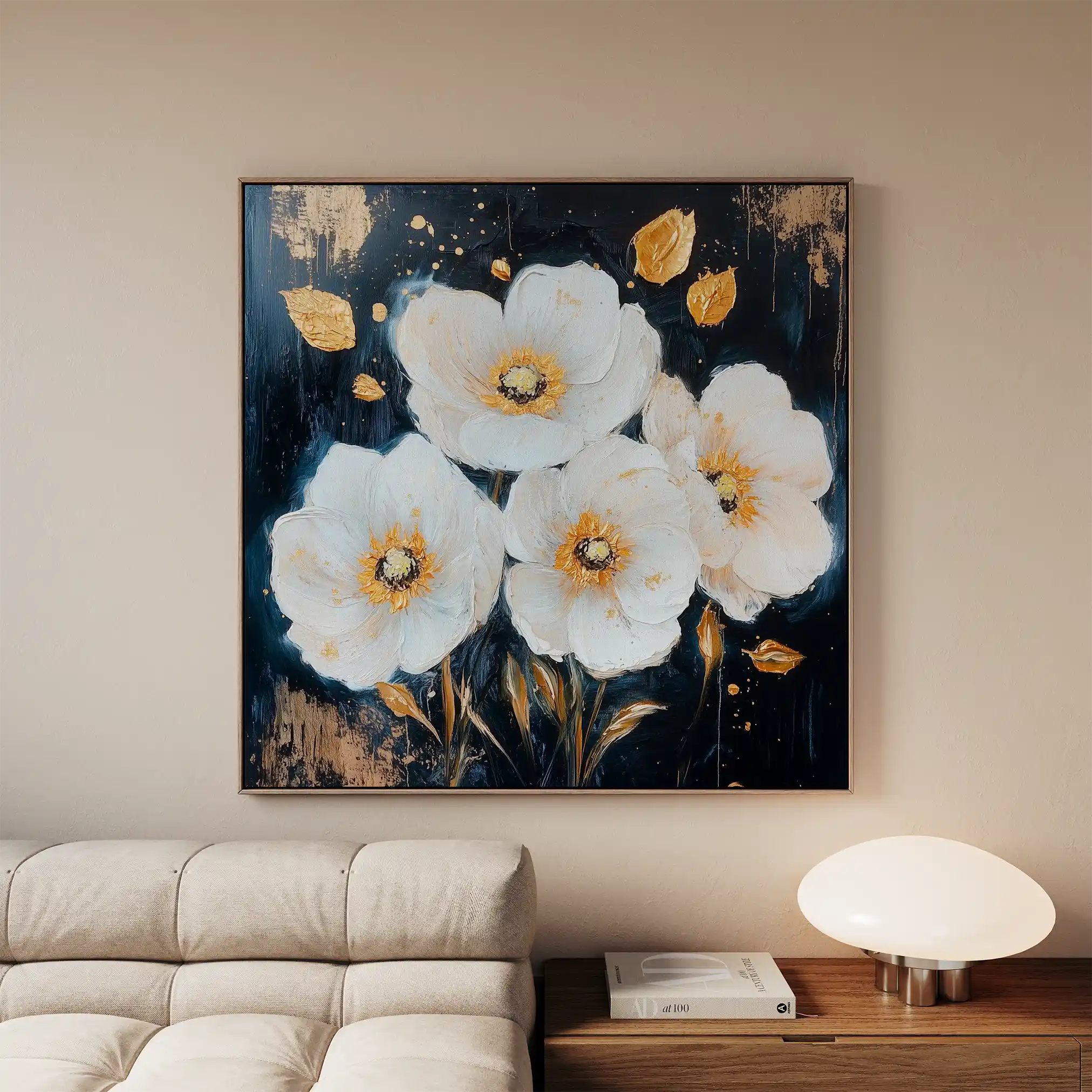 Floral Canvas Wall Art WAD1371-F 80 x 80 cm / Stretched on hidden frame