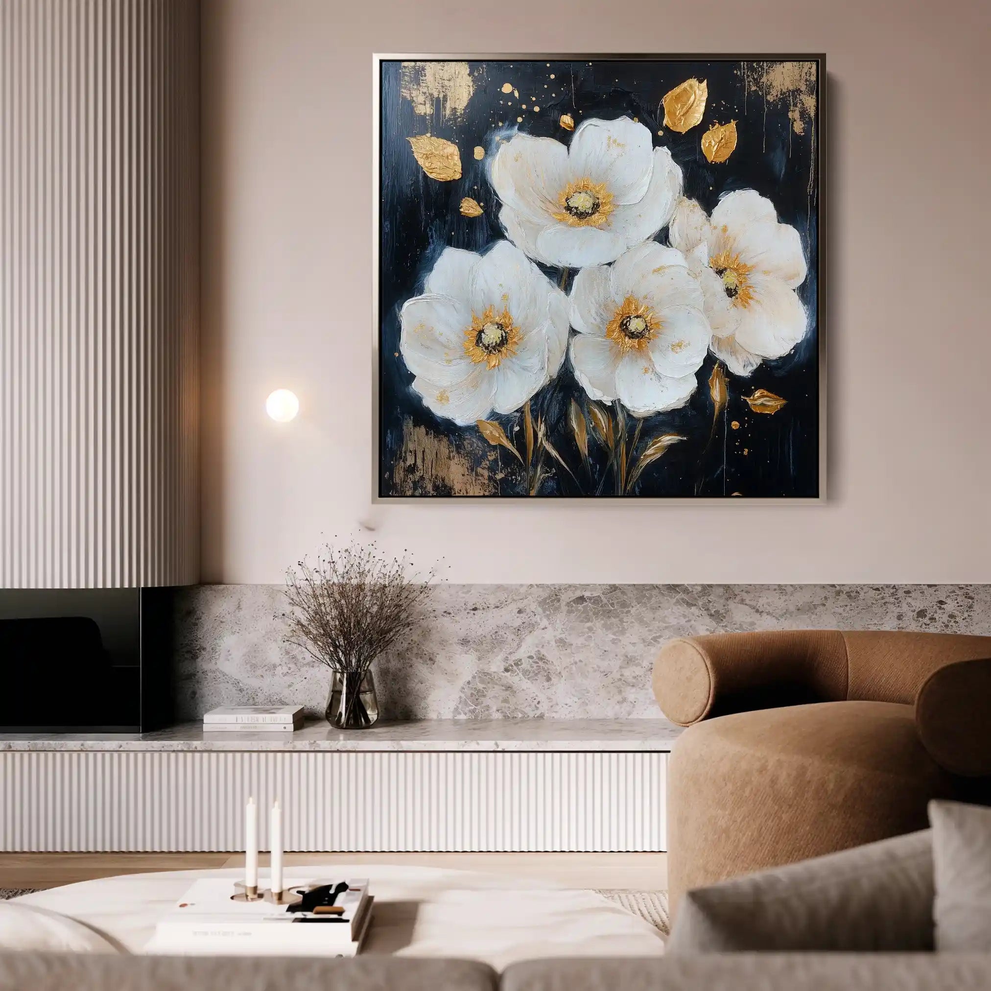 Floral Canvas Wall Art WAD1371-F 80 x 80 cm / Stretched on hidden frame