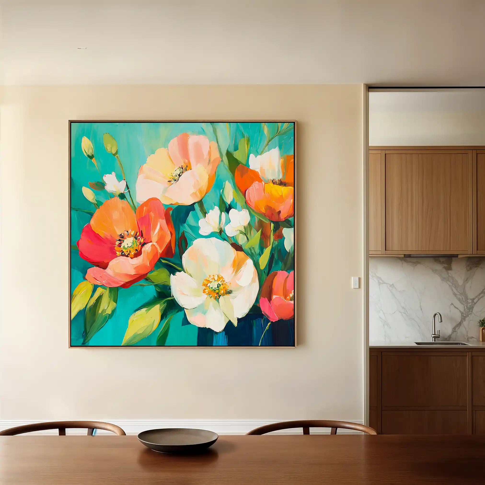 Floral Canvas Wall Art WAD1373-F 80 x 80 cm / Stretched on hidden frame