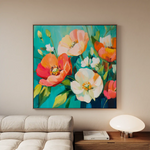 Floral Canvas Wall Art WAD1373-F 80 x 80 cm / Stretched on hidden frame
