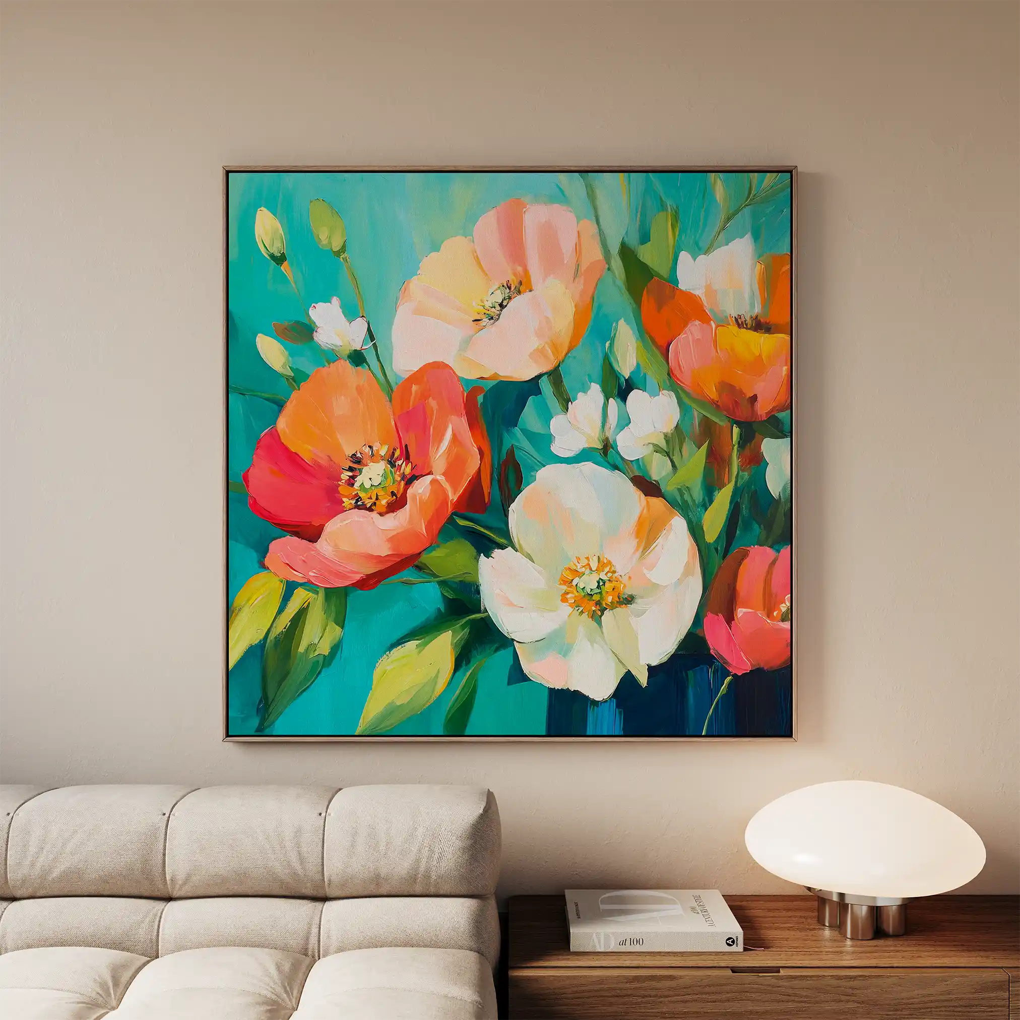 Floral Canvas Wall Art WAD1373-F 80 x 80 cm / Stretched on hidden frame