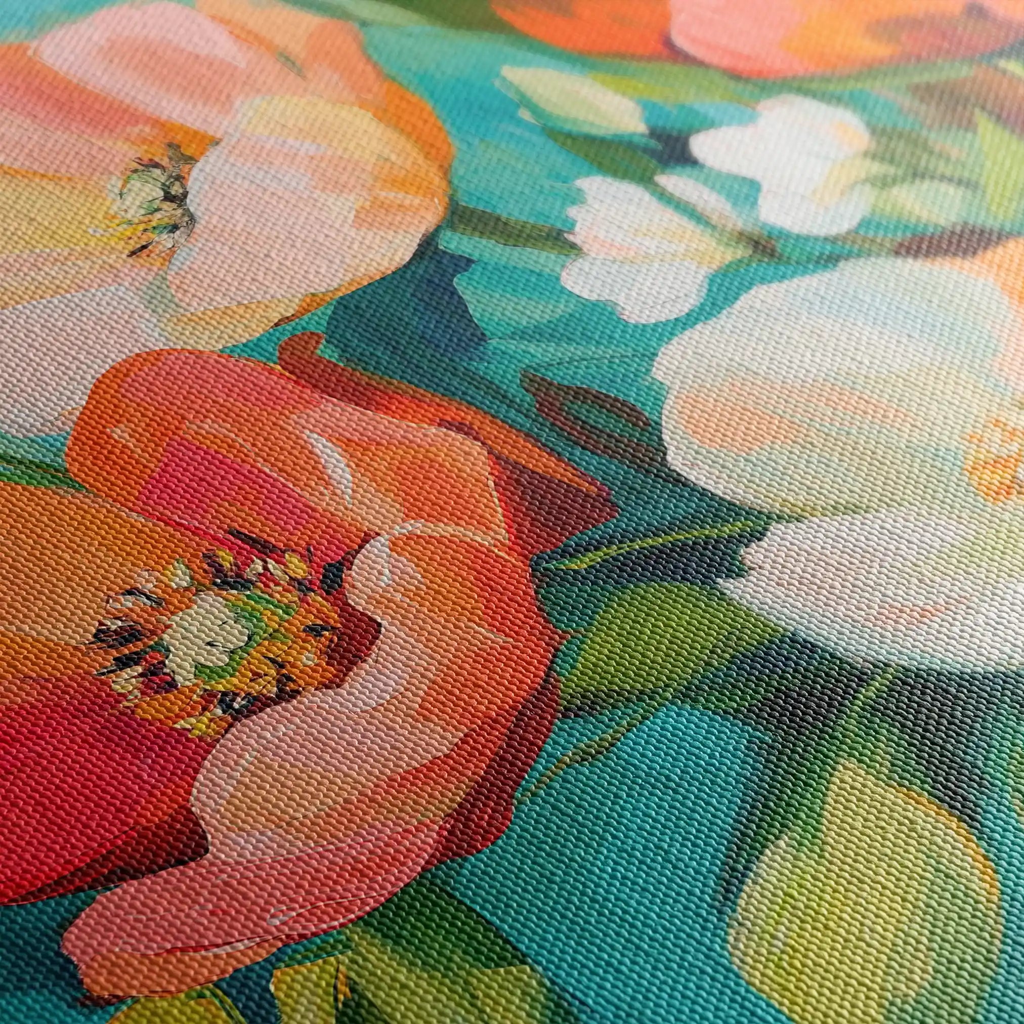 Floral Canvas Wall Art WAD1373-F 80 x 80 cm / Stretched on hidden frame