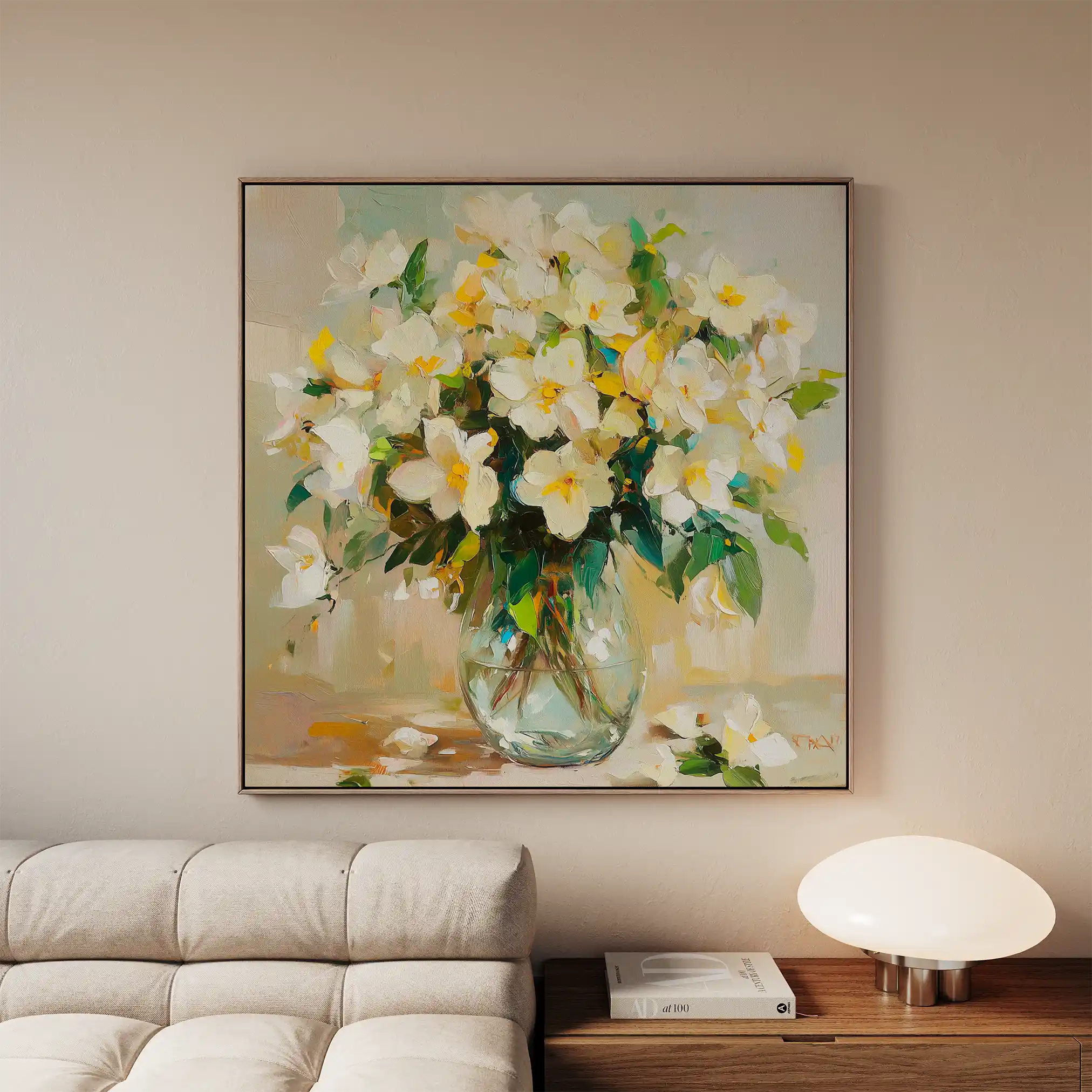 Floral Canvas Wall Art WAD1375-F 80 x 80 cm / Stretched on hidden frame