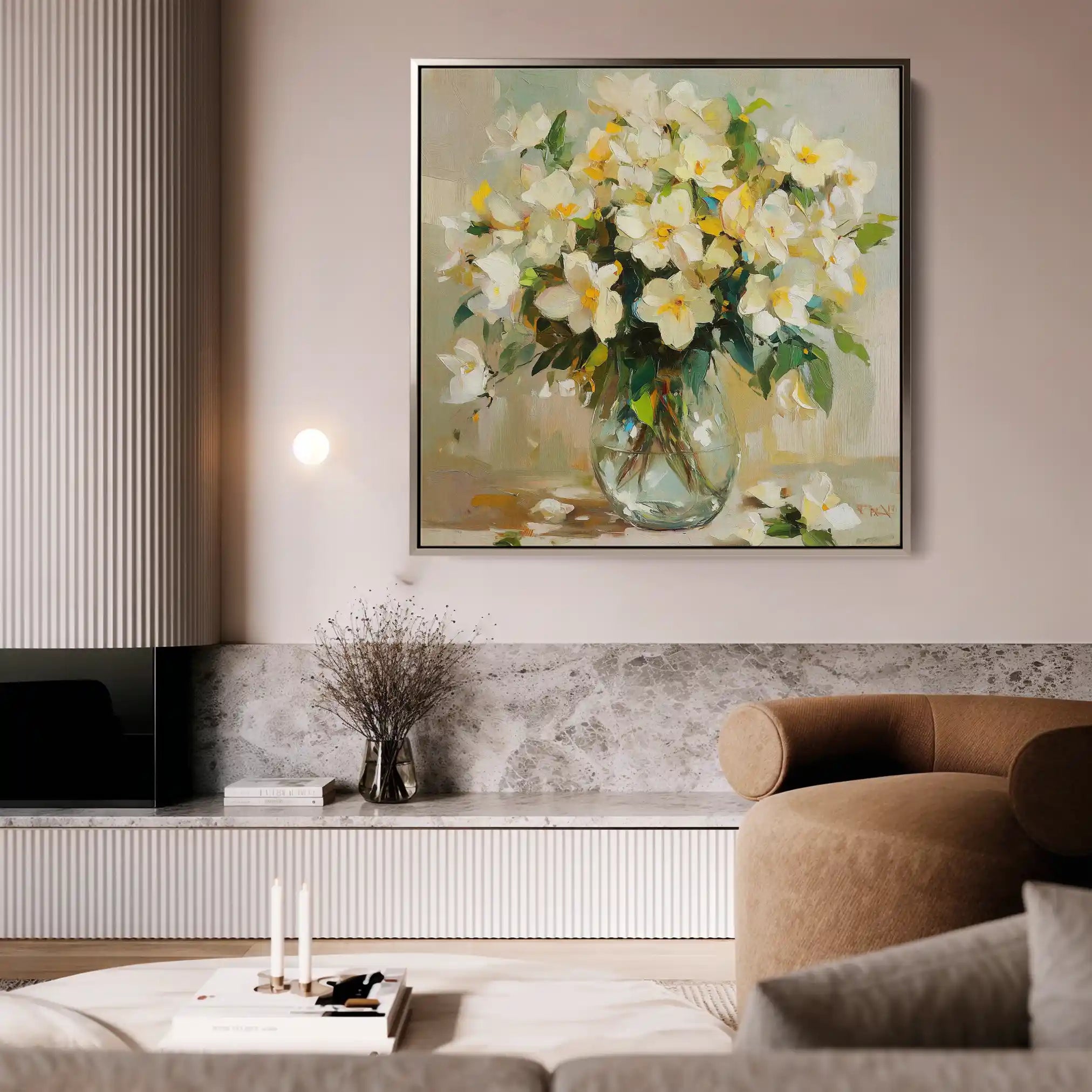 Floral Canvas Wall Art WAD1375-F 80 x 80 cm / Stretched on hidden frame