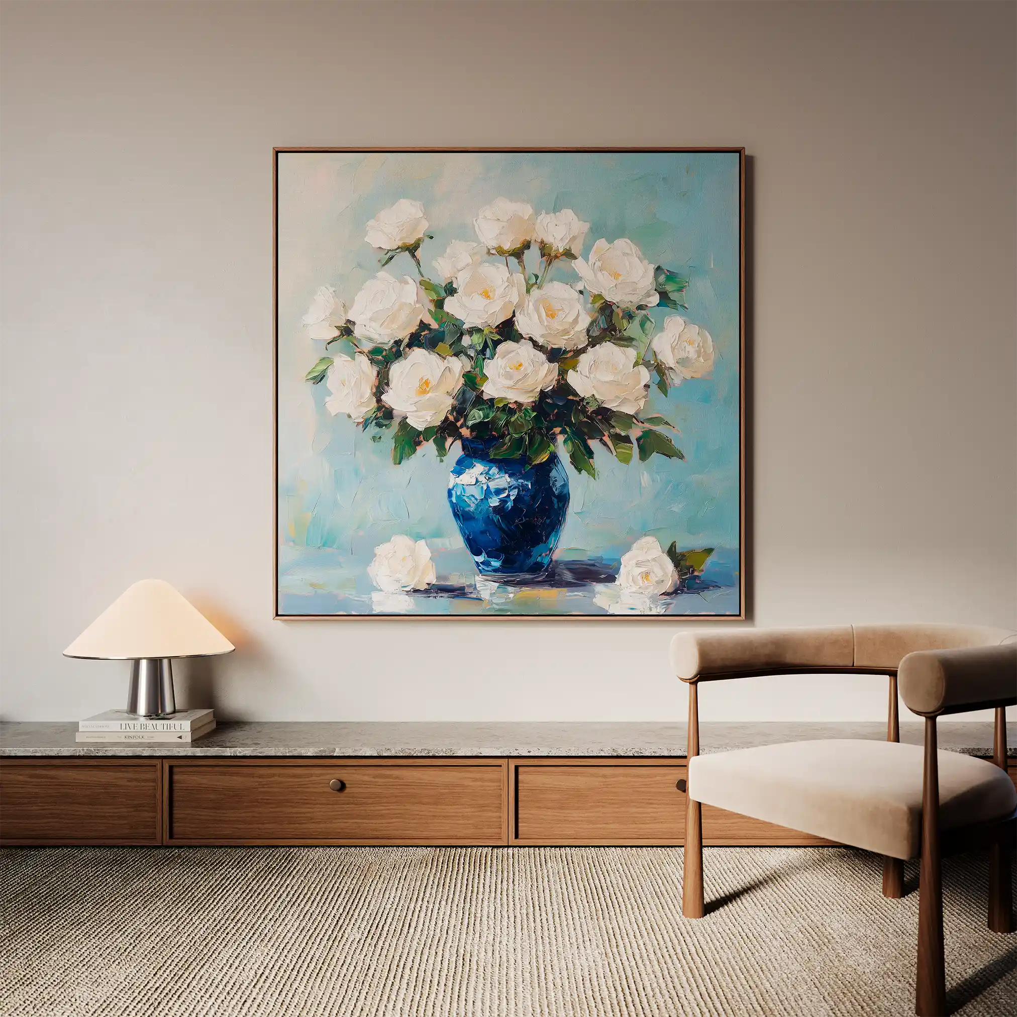 Floral Canvas Wall Art WAD1376-F 80 x 80 cm / Stretched on hidden frame