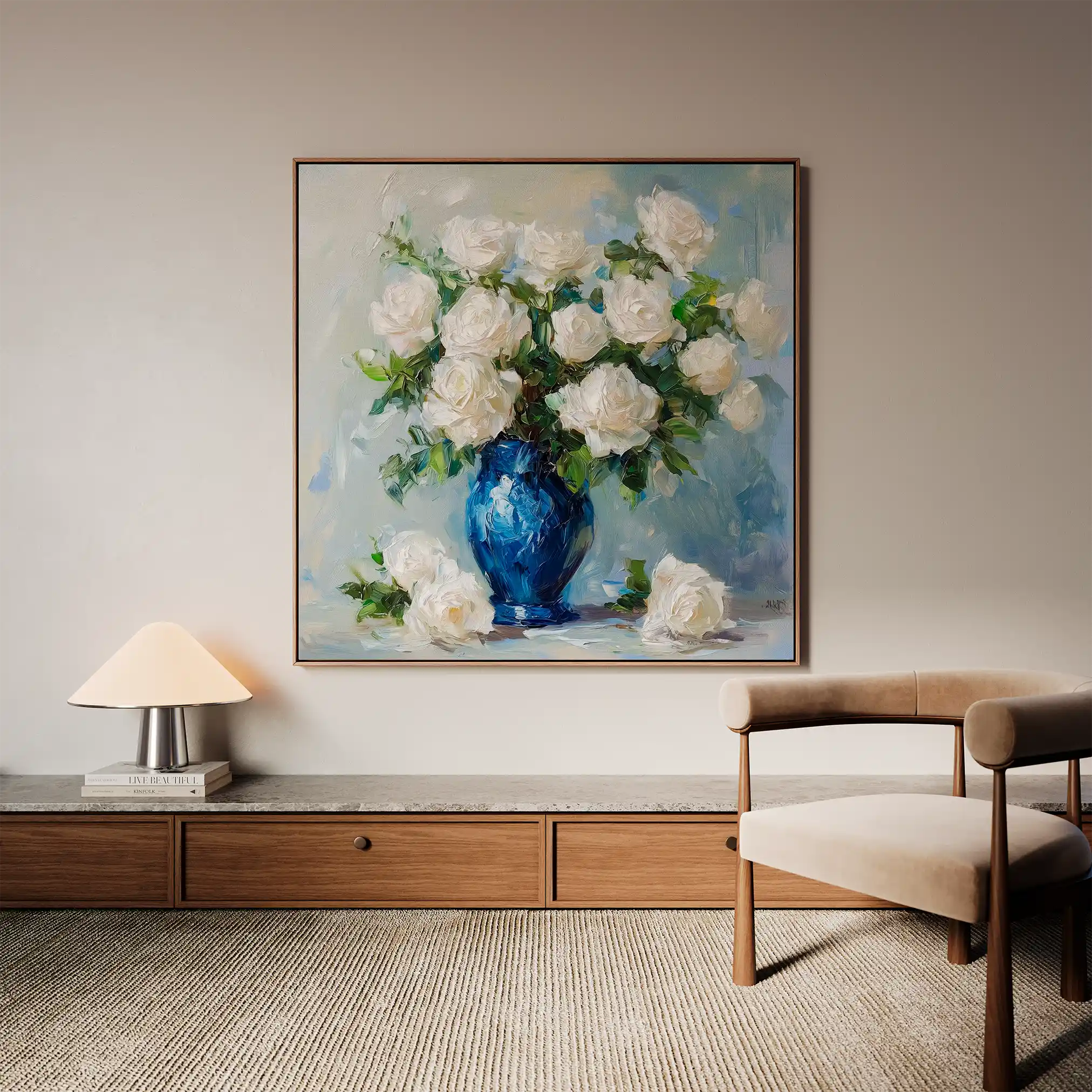 Floral Canvas Wall Art WAD1377-F 80 x 80 cm / Stretched on hidden frame