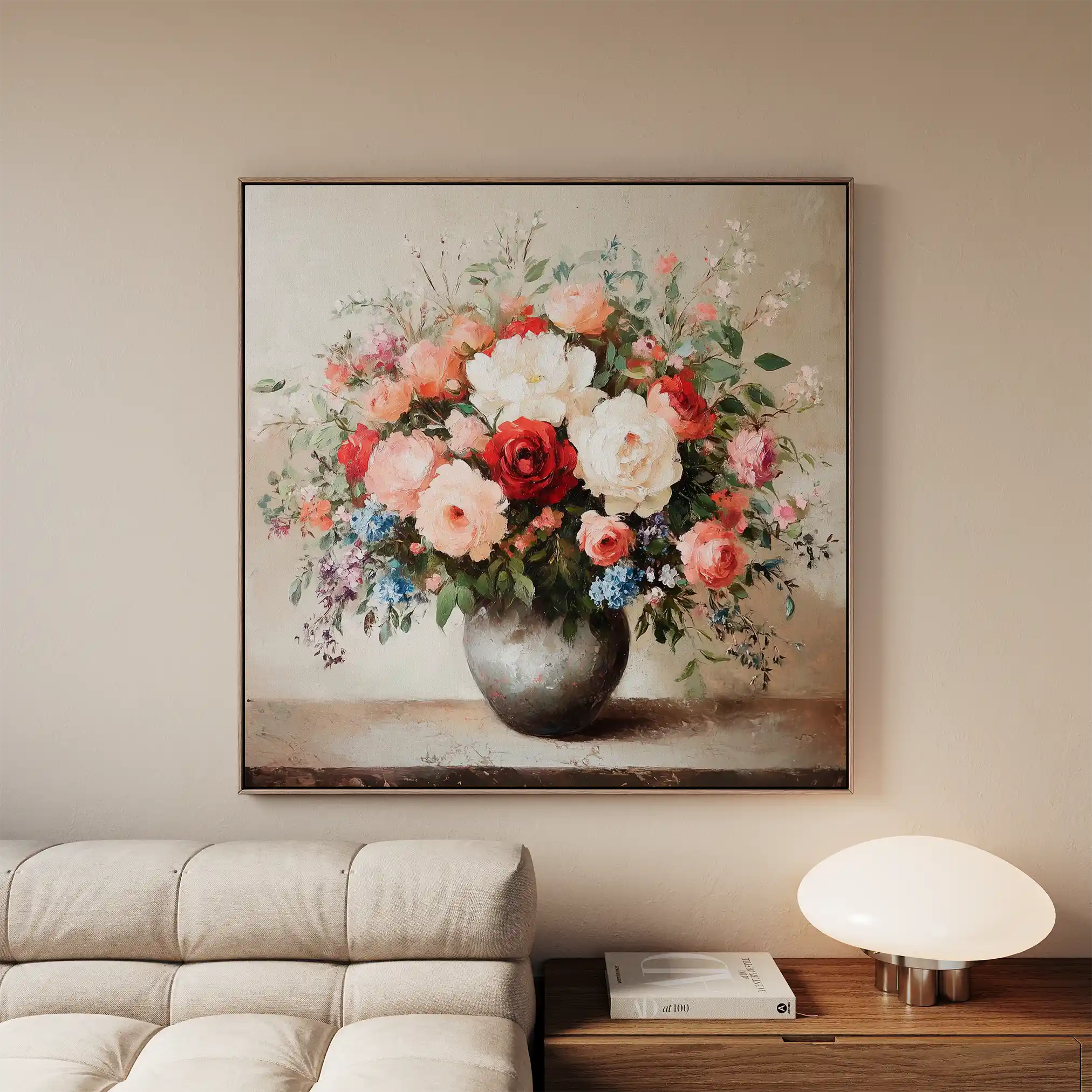 Floral Canvas Wall Art WAD1379-F 80 x 80 cm / Stretched on hidden frame