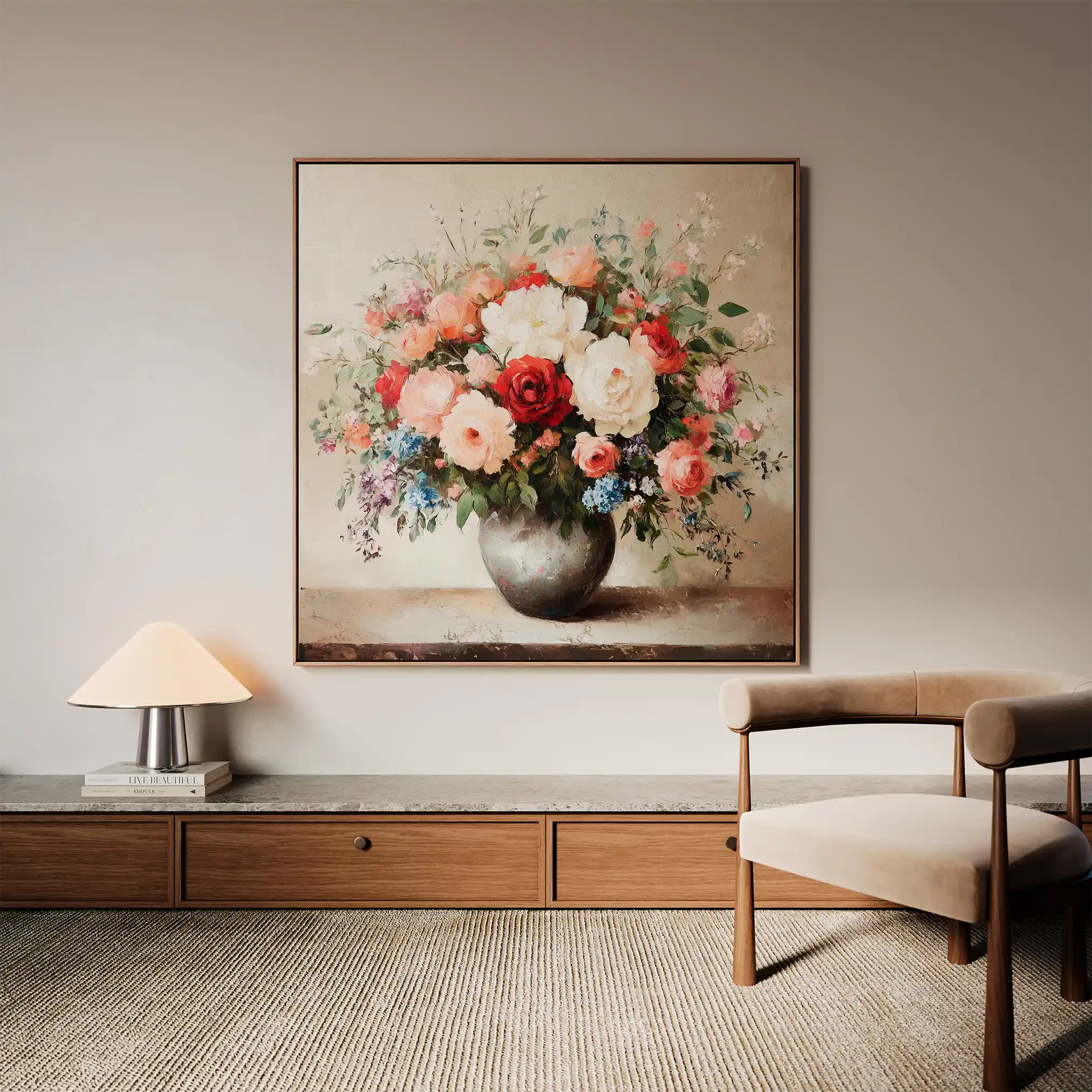 Floral Canvas Wall Art WAD1379-F 80 x 80 cm / Stretched on hidden frame