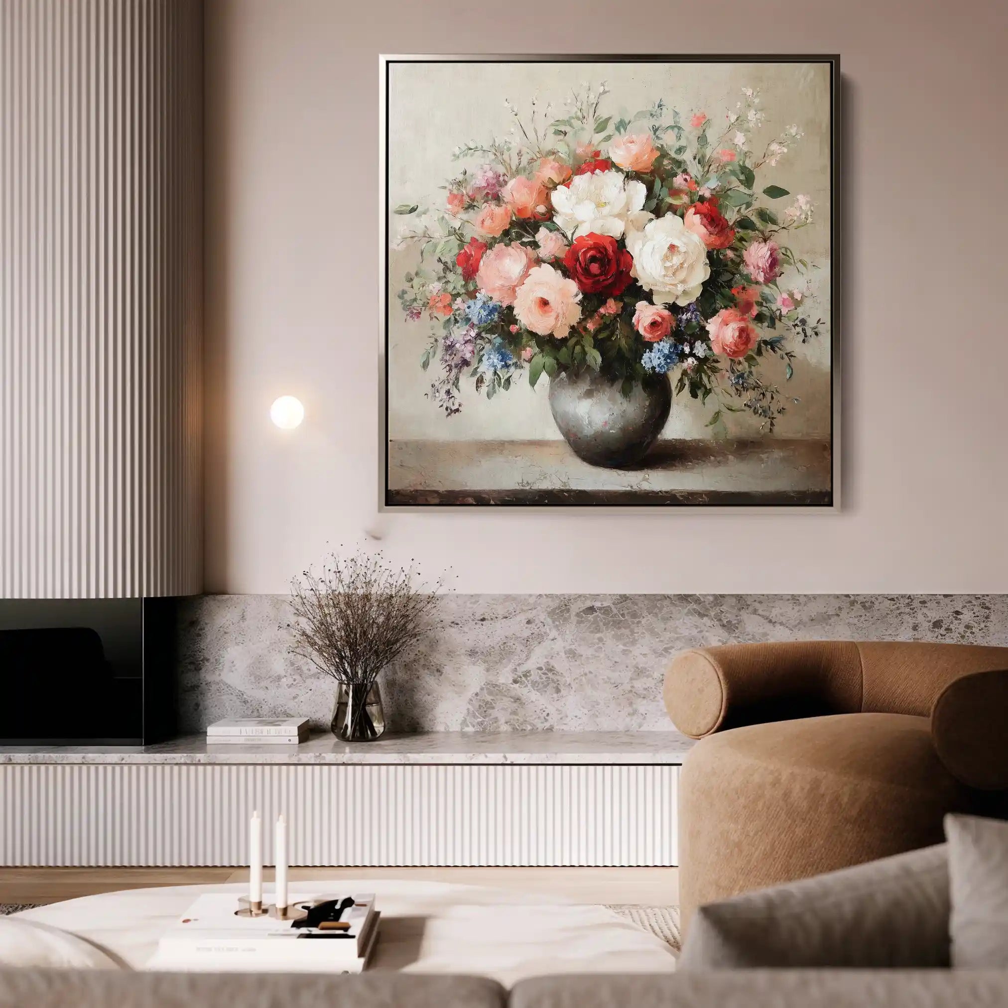 Floral Canvas Wall Art WAD1379-F 80 x 80 cm / Stretched on hidden frame