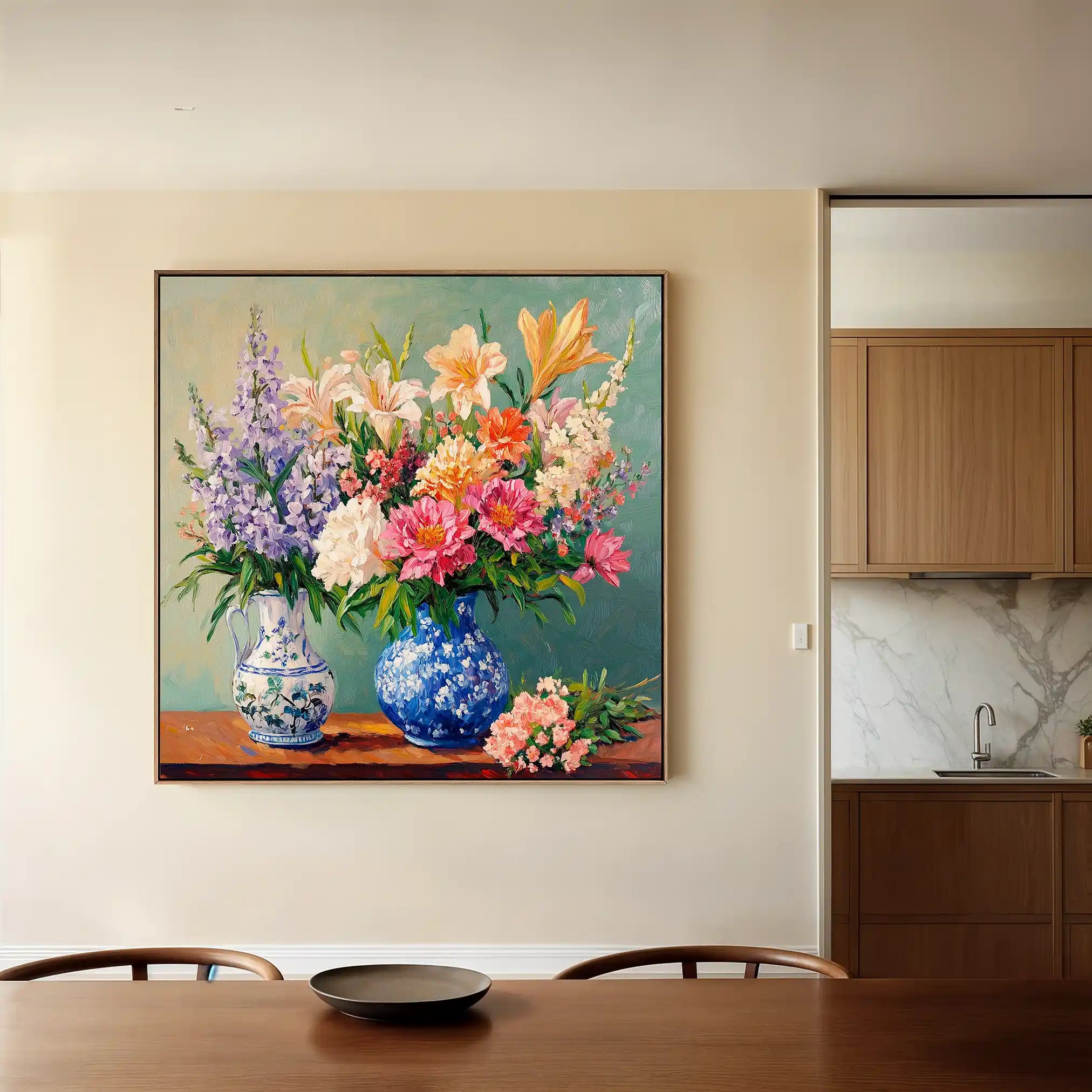 Floral Canvas Wall Art WAD1380-F 80 x 80 cm / Stretched on hidden frame