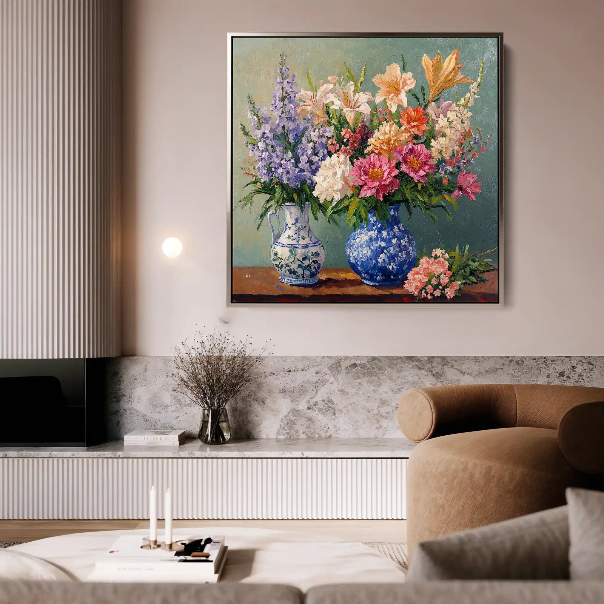 Floral Canvas Wall Art WAD1380-F 80 x 80 cm / Stretched on hidden frame