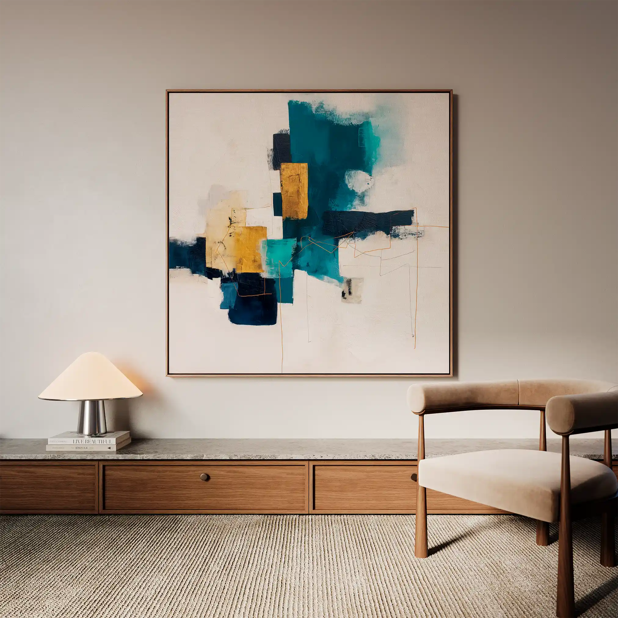 Abstract 1383 Canvas Art 60 x 60 cm / Stretched on hidden frame