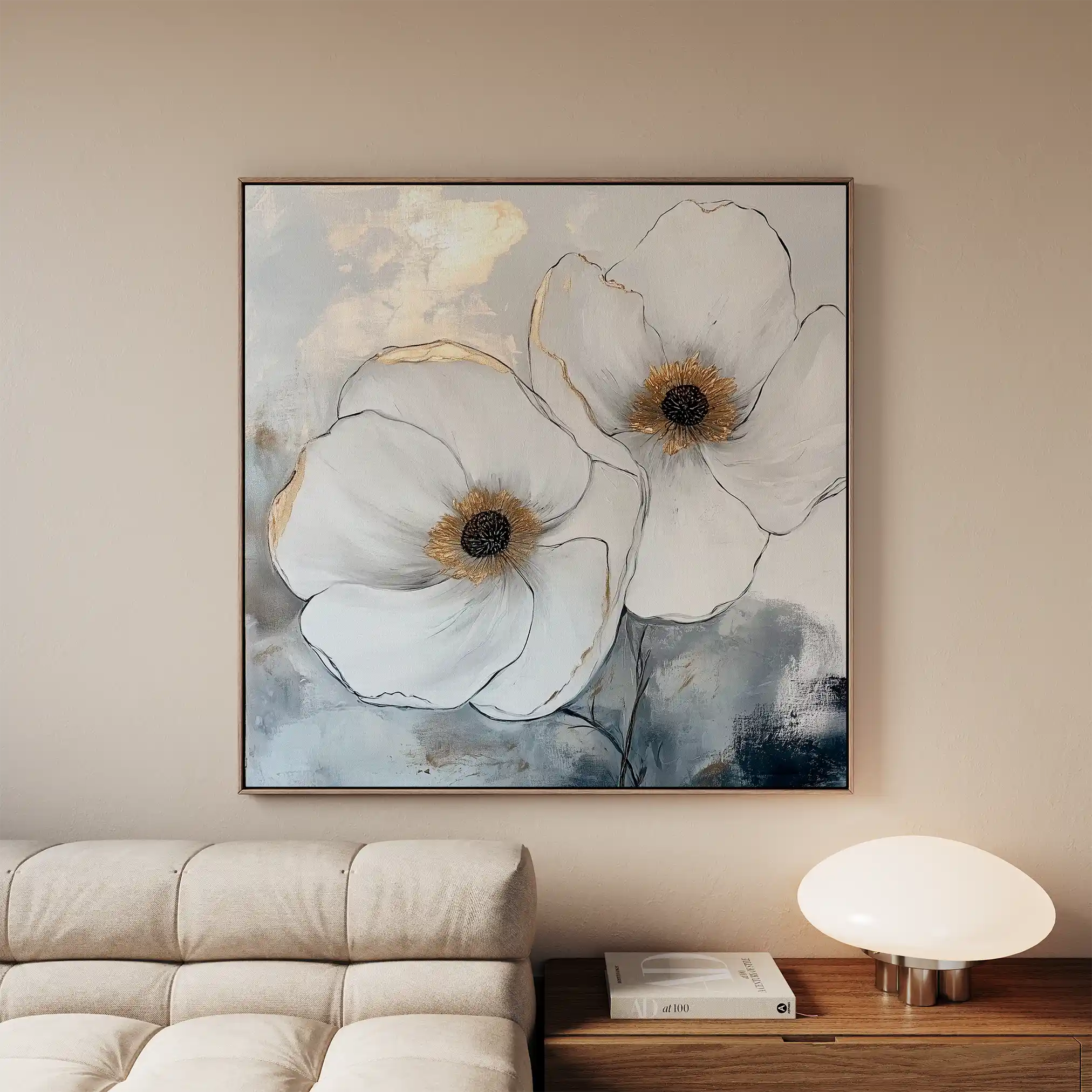 Floral Canvas Wall Art WAD1383-F 80 x 80 cm / Stretched on hidden frame