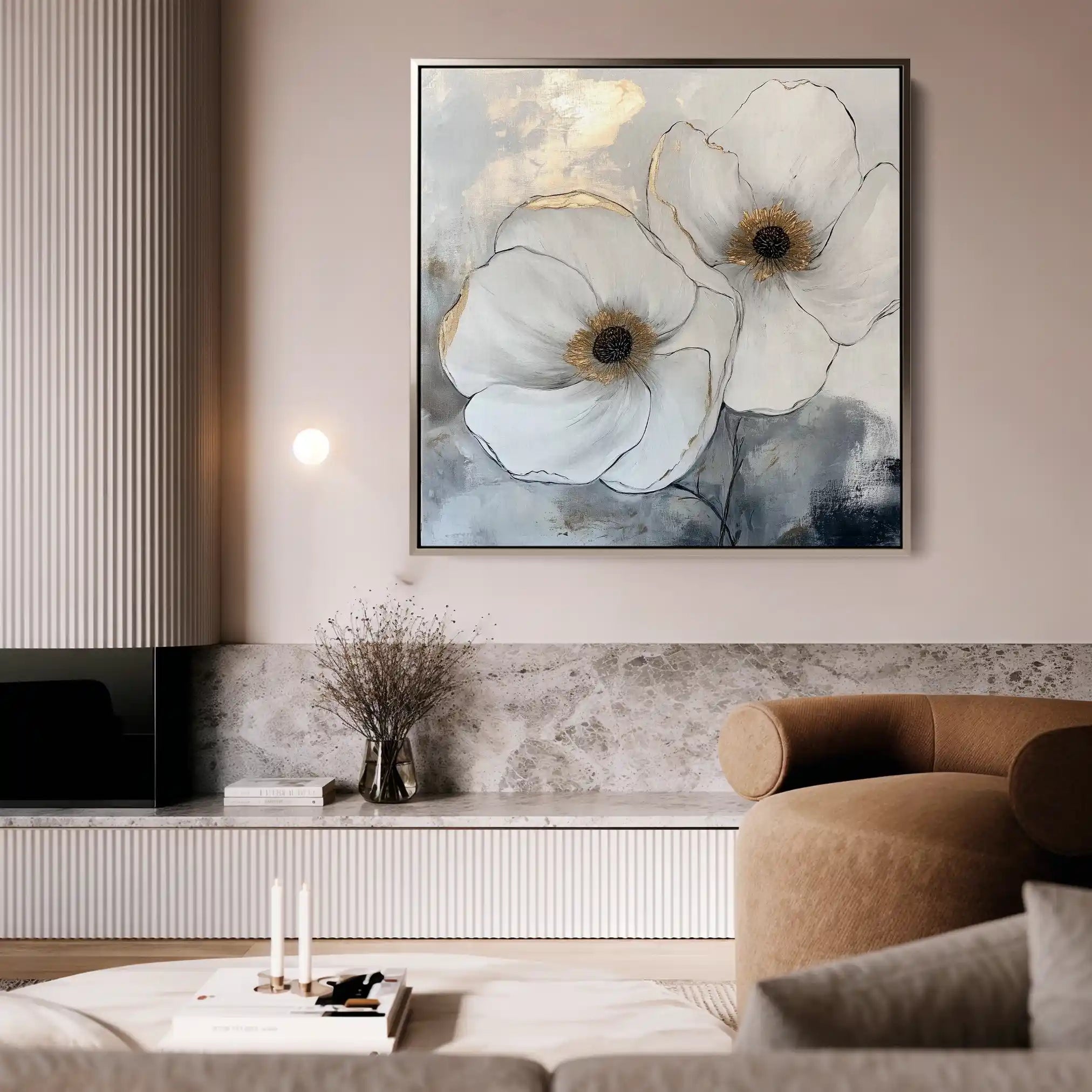 Floral Canvas Wall Art WAD1383-F 80 x 80 cm / Stretched on hidden frame