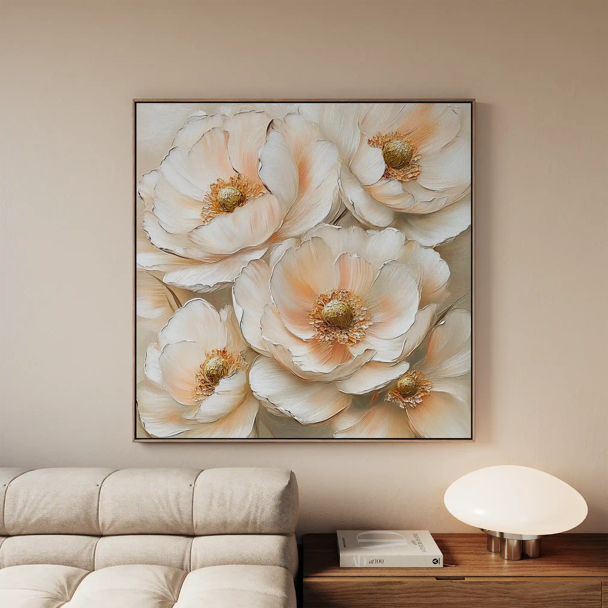 Floral Canvas Wall Art WAD1384-F 80 x 80 cm / Stretched on hidden frame