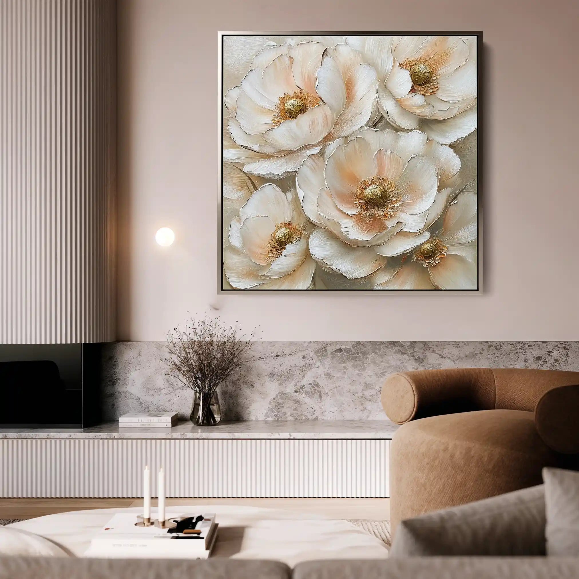 Floral Canvas Wall Art WAD1384-F 80 x 80 cm / Stretched on hidden frame