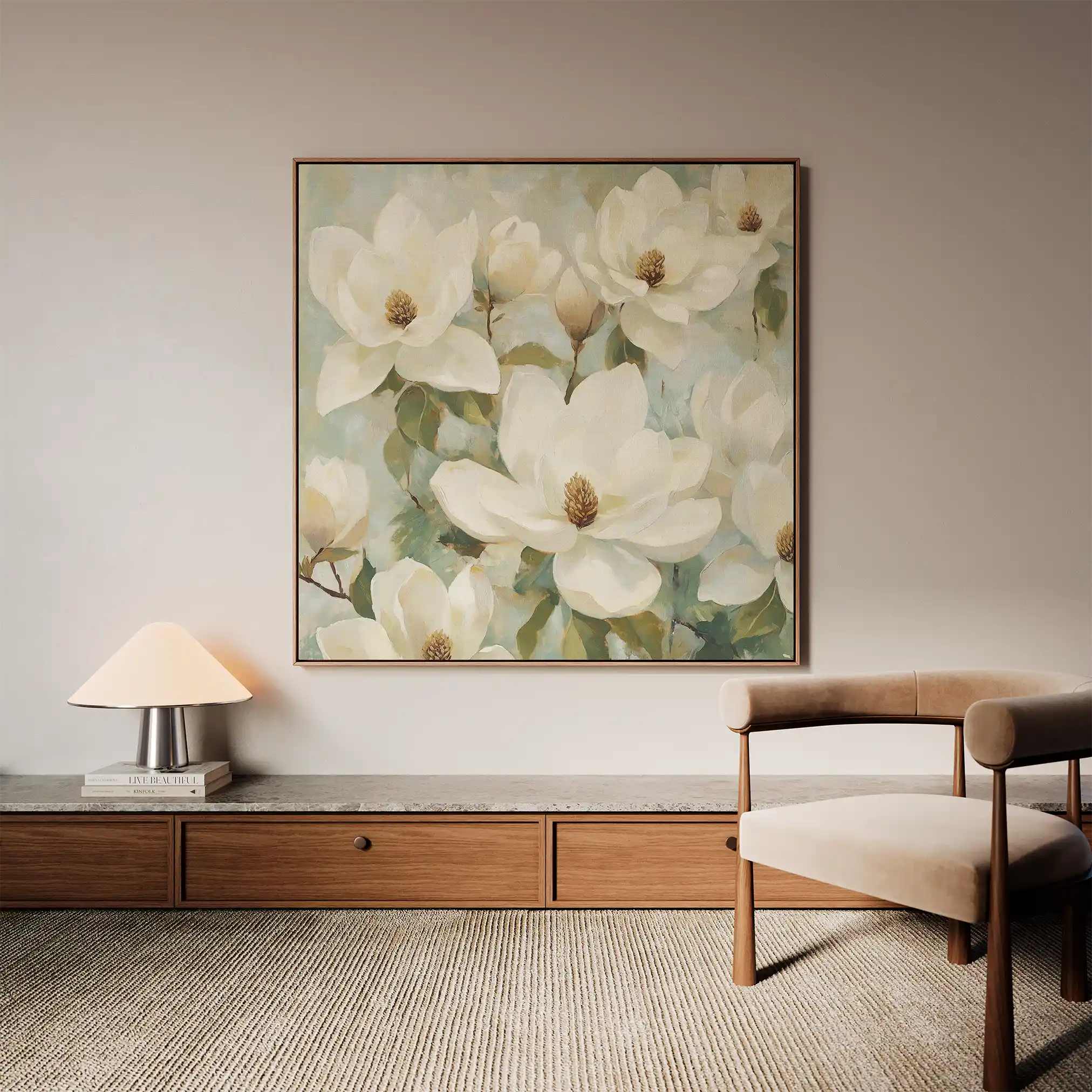 Floral Canvas Wall Art WAD1387-F 80 x 80 cm / Stretched on hidden frame