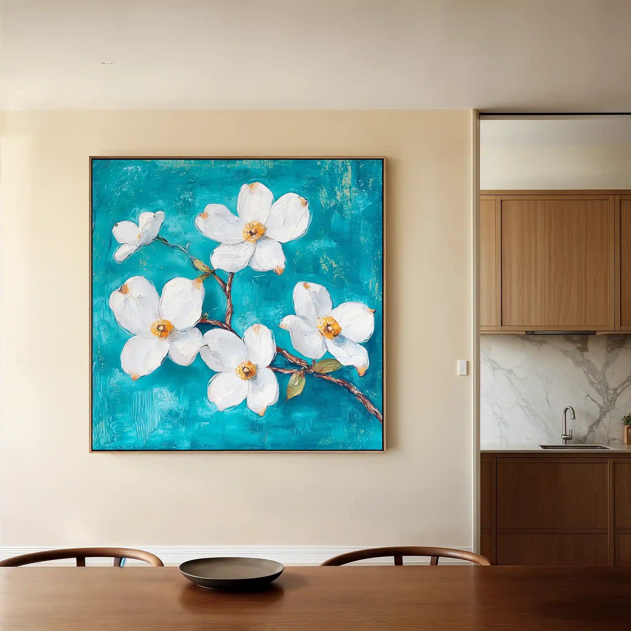 Floral Canvas Wall Art WAD1389-F 80 x 80 cm / Stretched on hidden frame