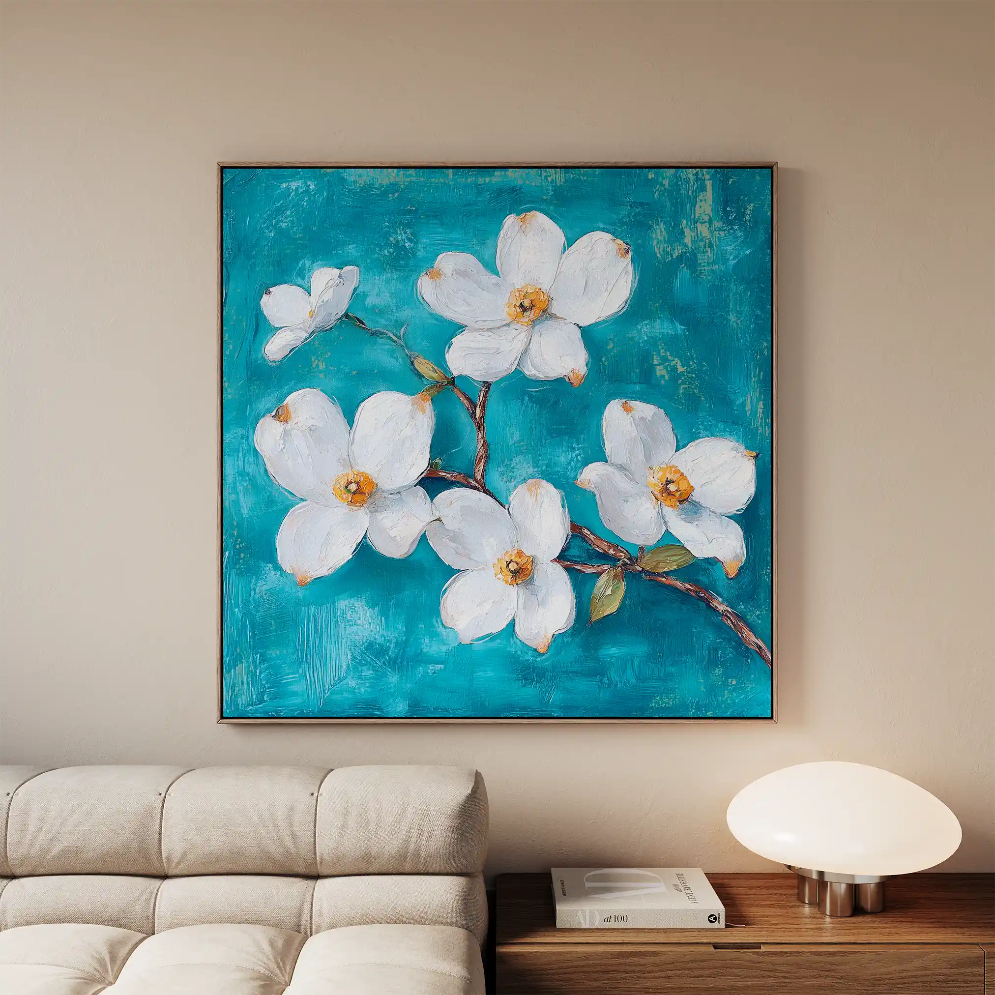 Floral Canvas Wall Art WAD1389-F 80 x 80 cm / Stretched on hidden frame