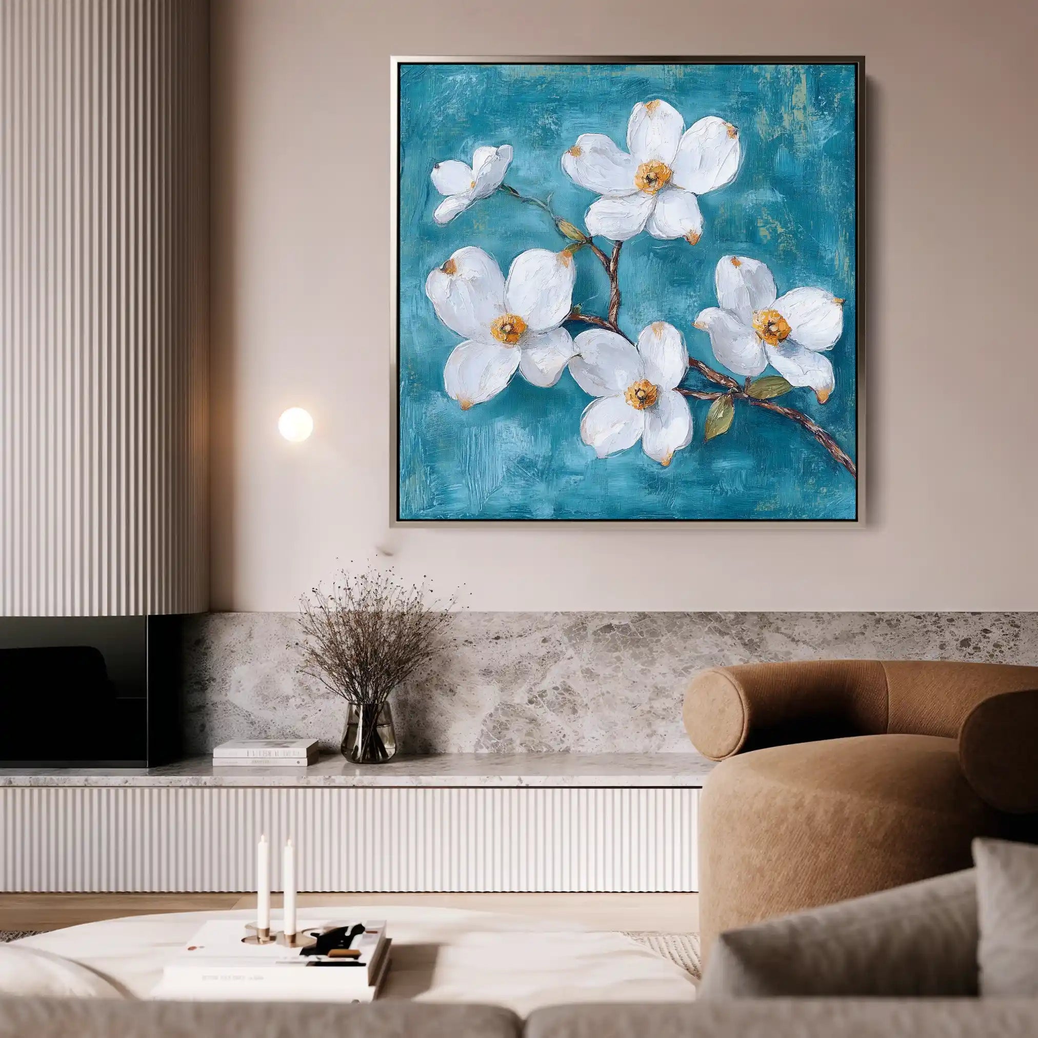 Floral Canvas Wall Art WAD1389-F 80 x 80 cm / Stretched on hidden frame