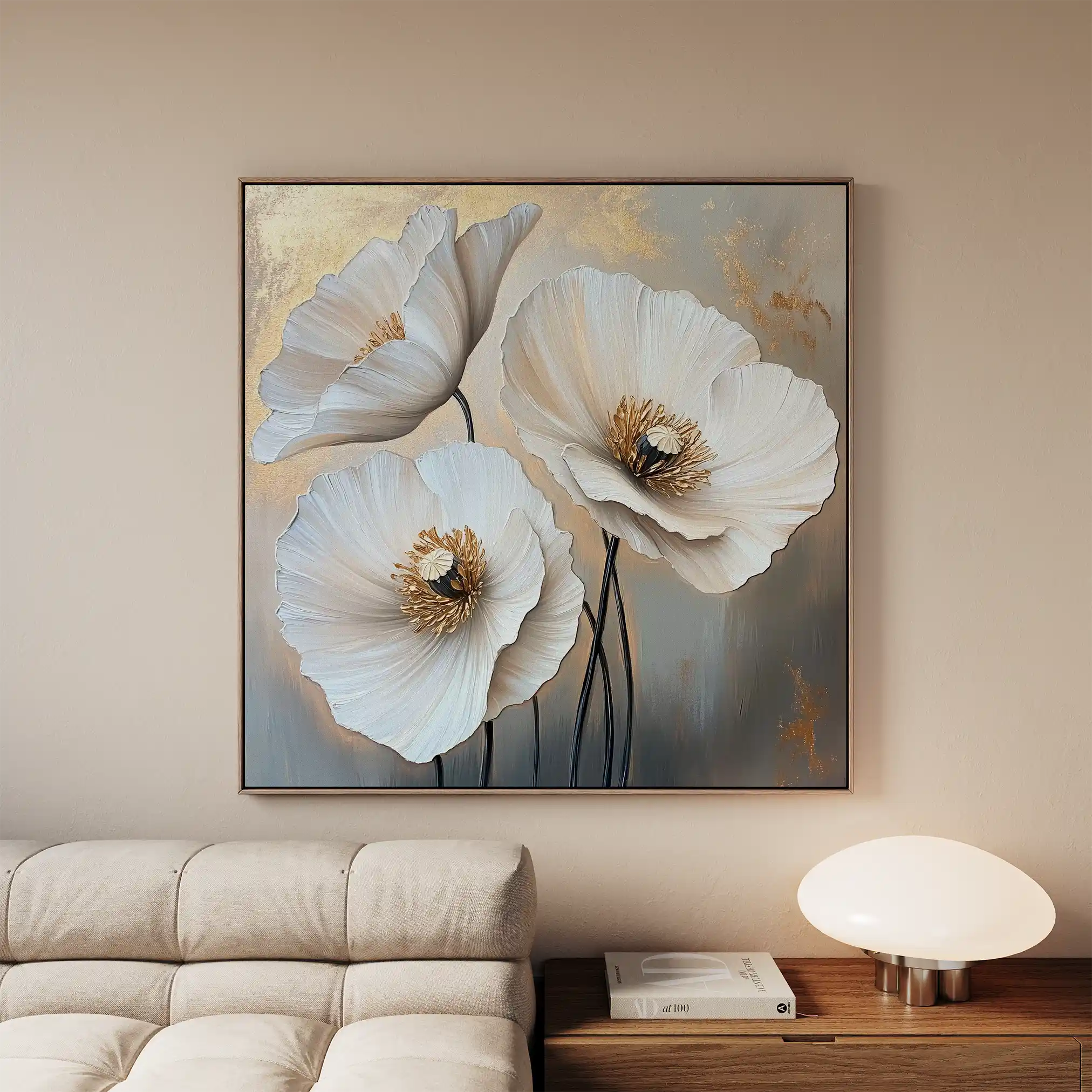 Floral Canvas Wall Art WAD1391-F 80 x 80 cm / Stretched on hidden frame