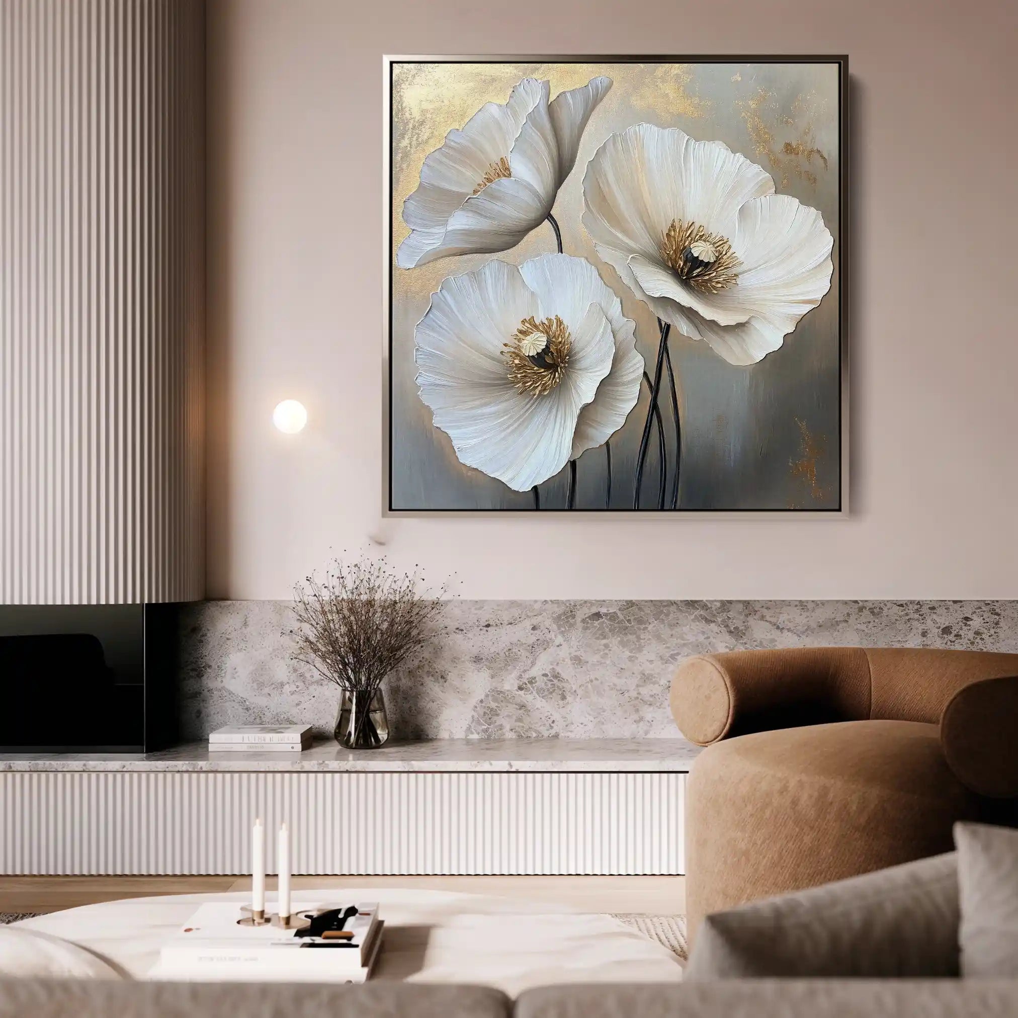 Floral Canvas Wall Art WAD1391-F 80 x 80 cm / Stretched on hidden frame