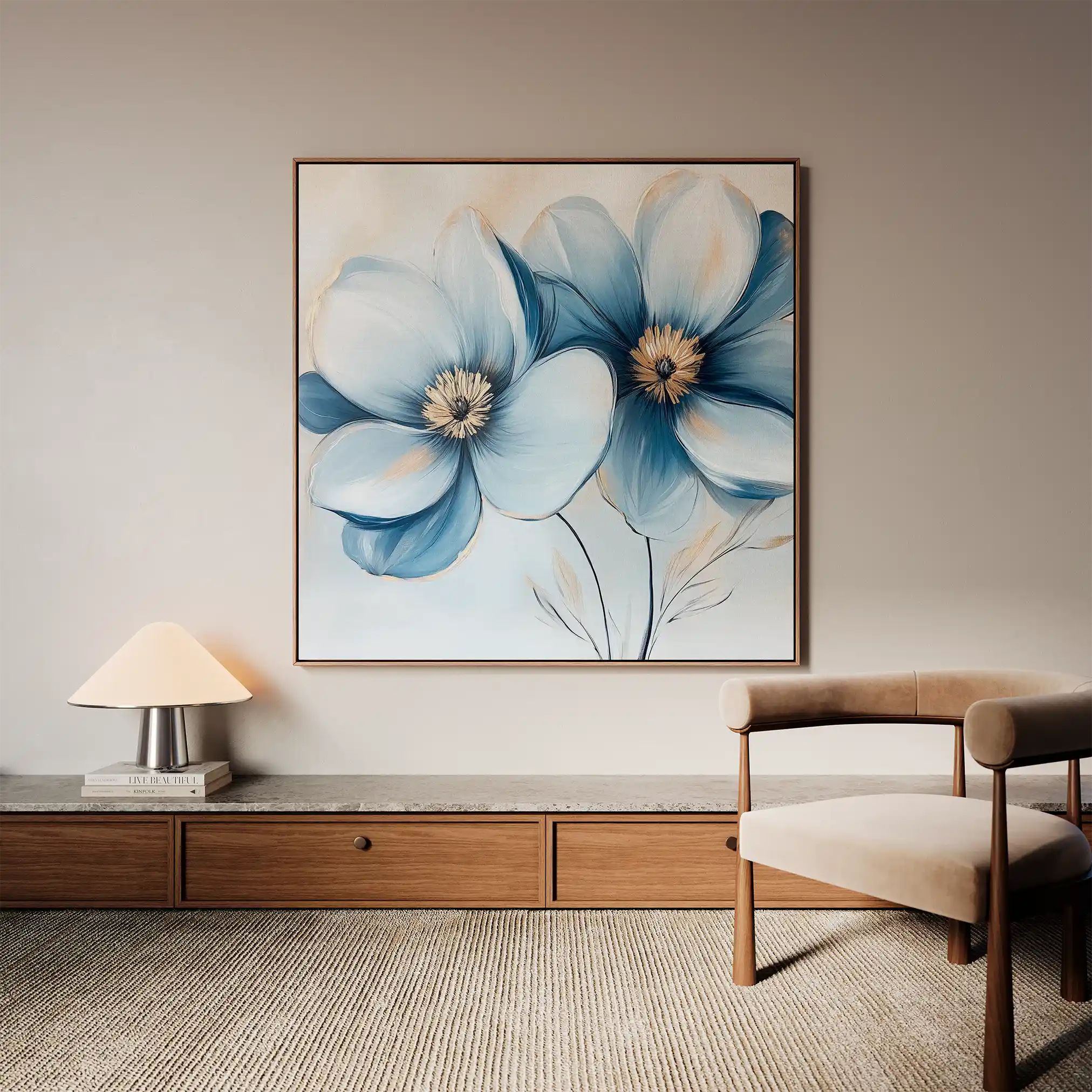 Floral Canvas Wall Art WAD1393-F 80 x 80 cm / Stretched on hidden frame