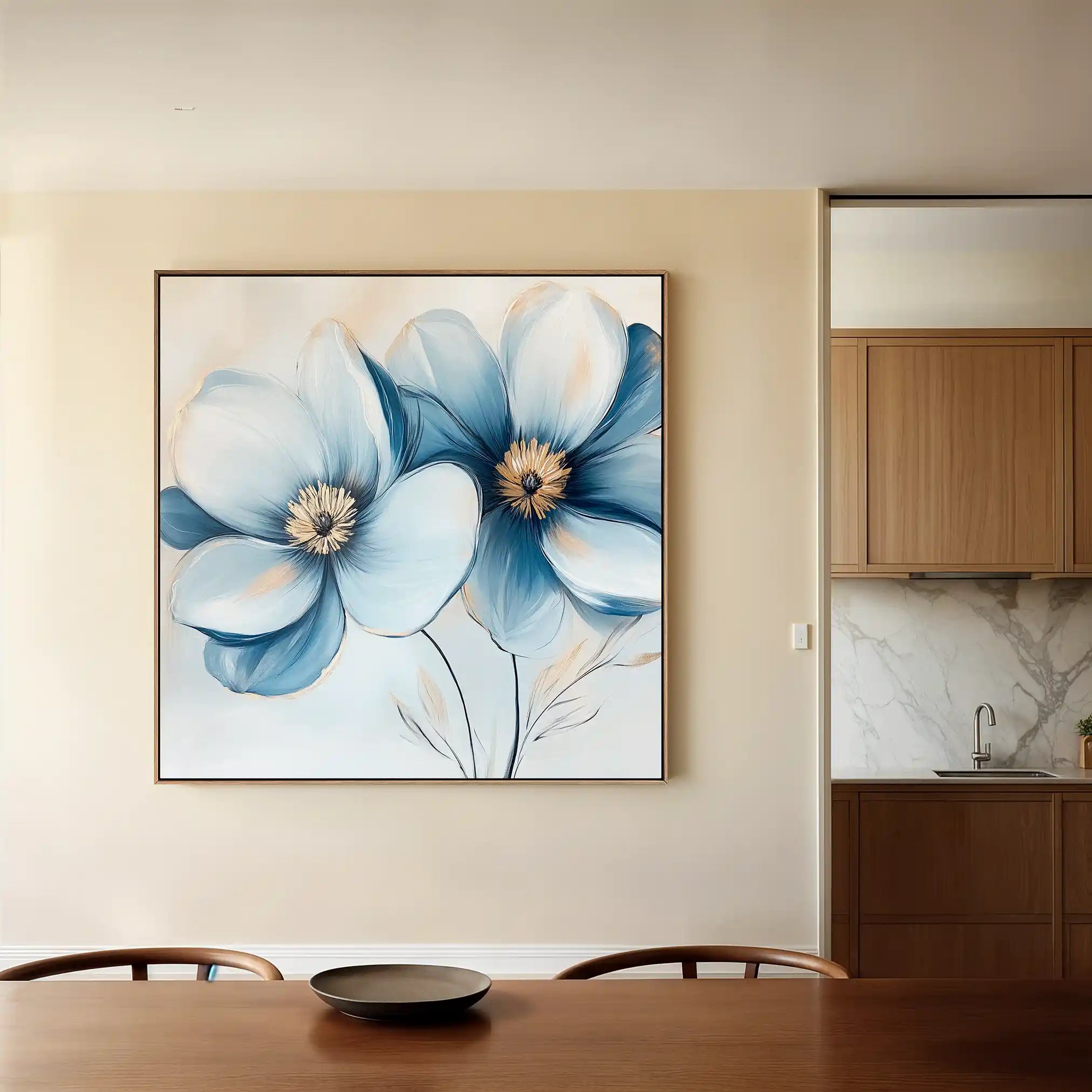Floral Canvas Wall Art WAD1393-F 80 x 80 cm / Stretched on hidden frame