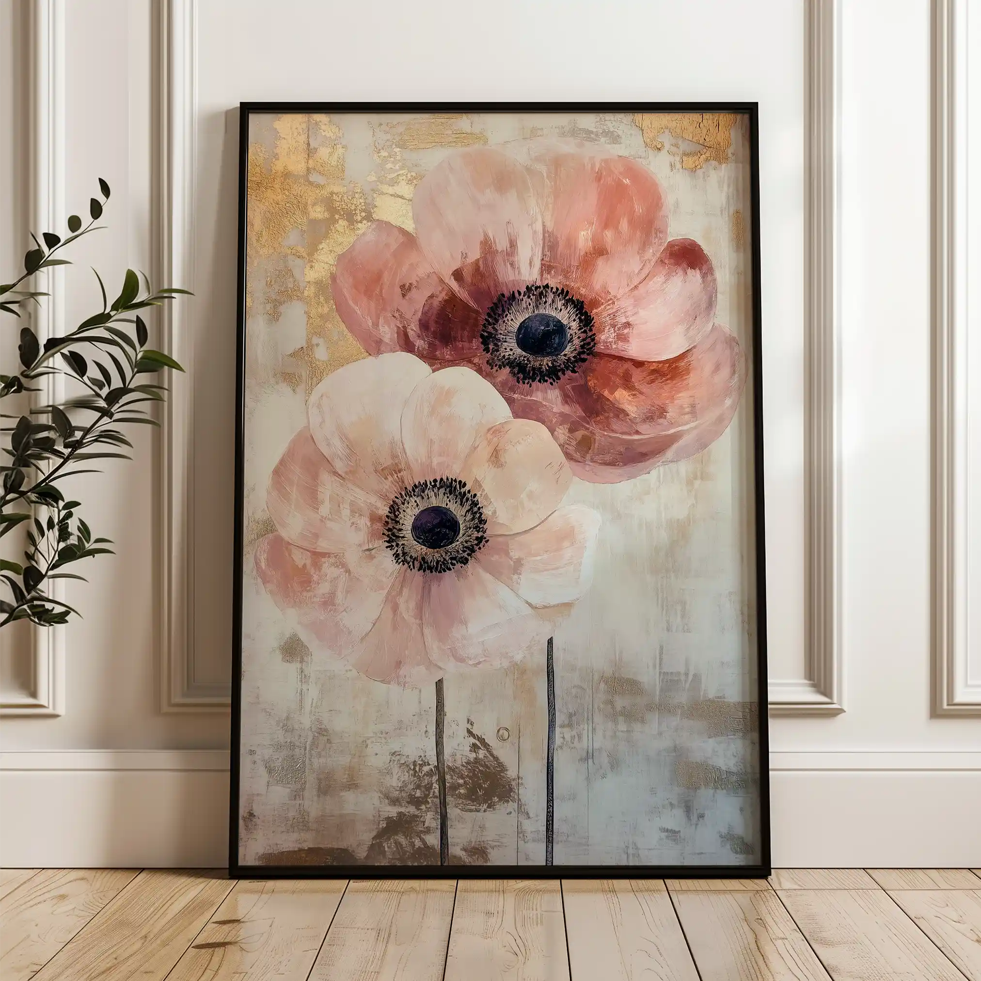 Floral Canvas Wall Art WAD1396-F 90 x 60 cm / Stretched on hidden frame
