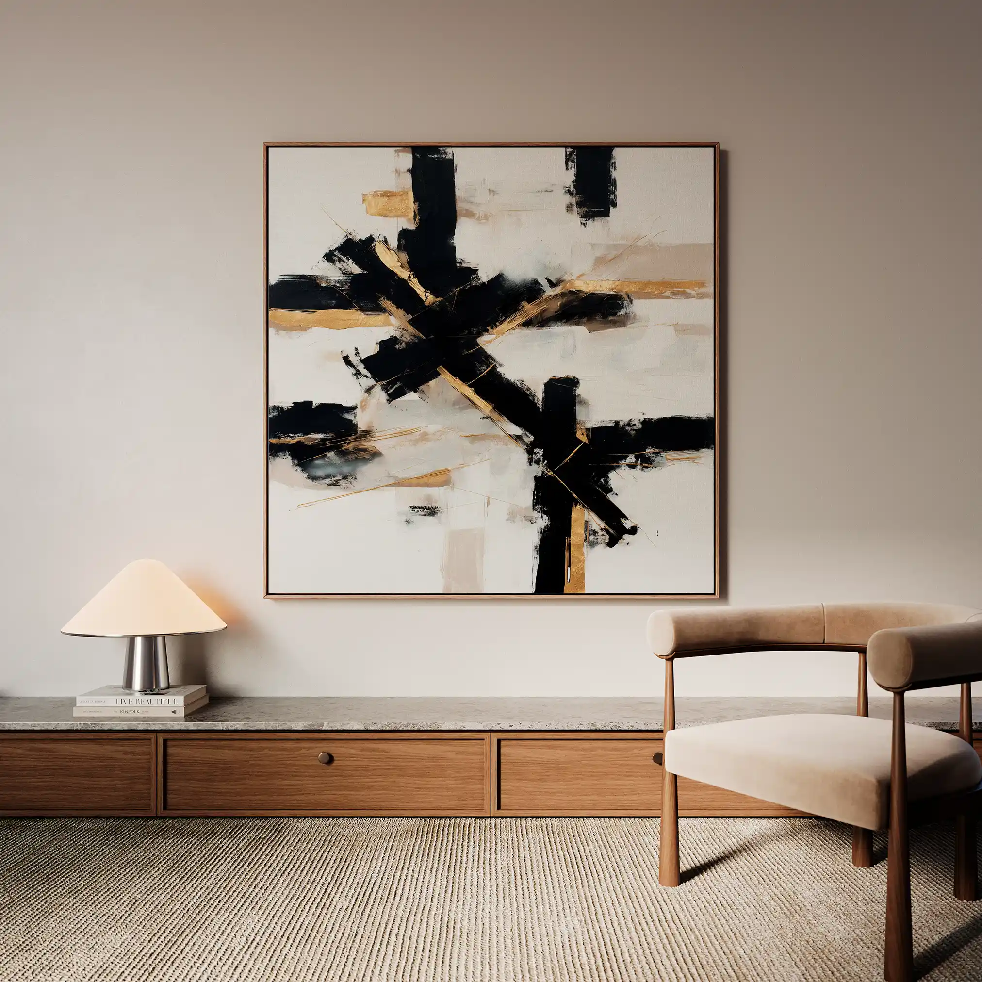 Abstract 1418 Canvas Art 60 x 60 cm / Stretched on hidden frame