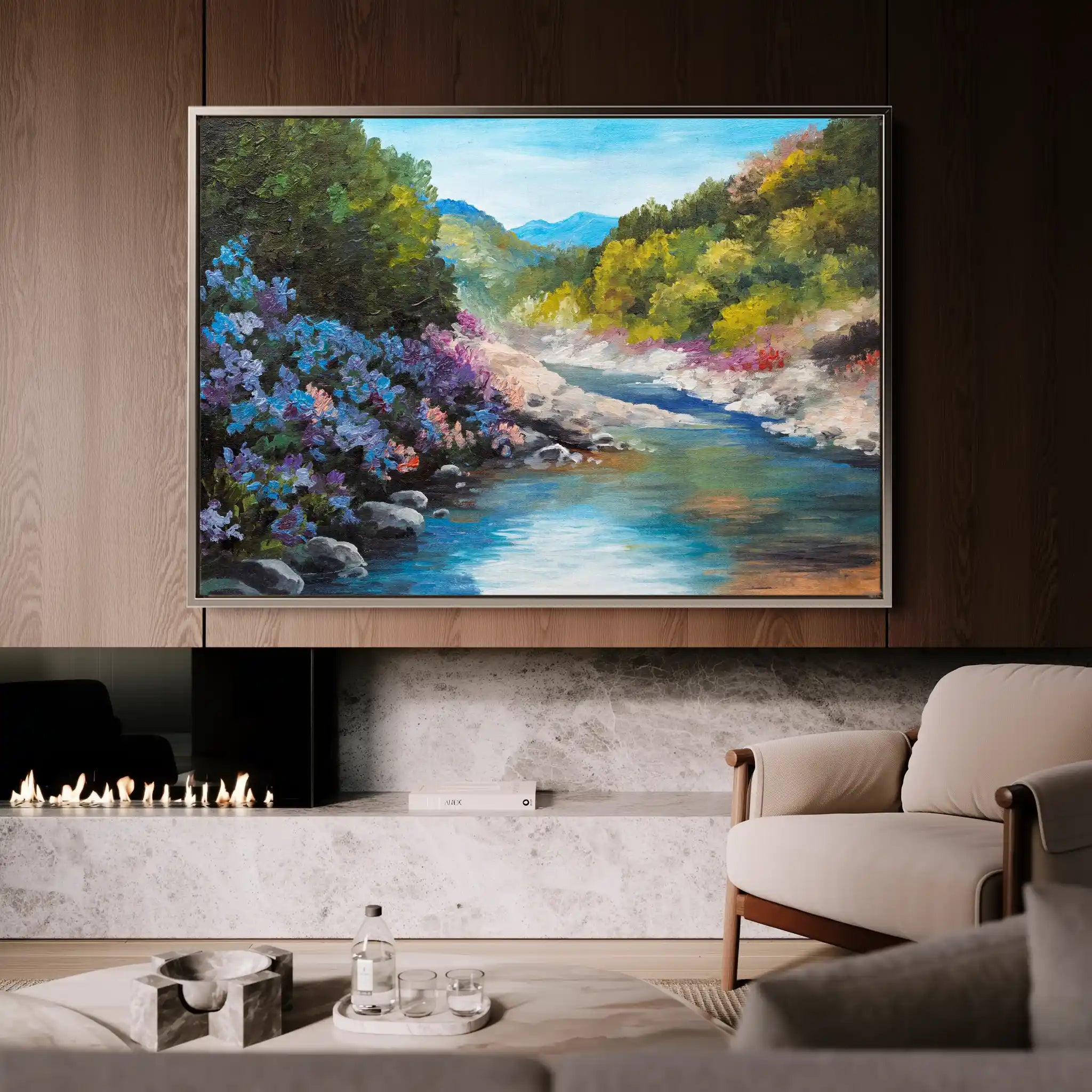 Landscape 142 Canvas Art 90 x 60 cm / Stretched on hidden frame