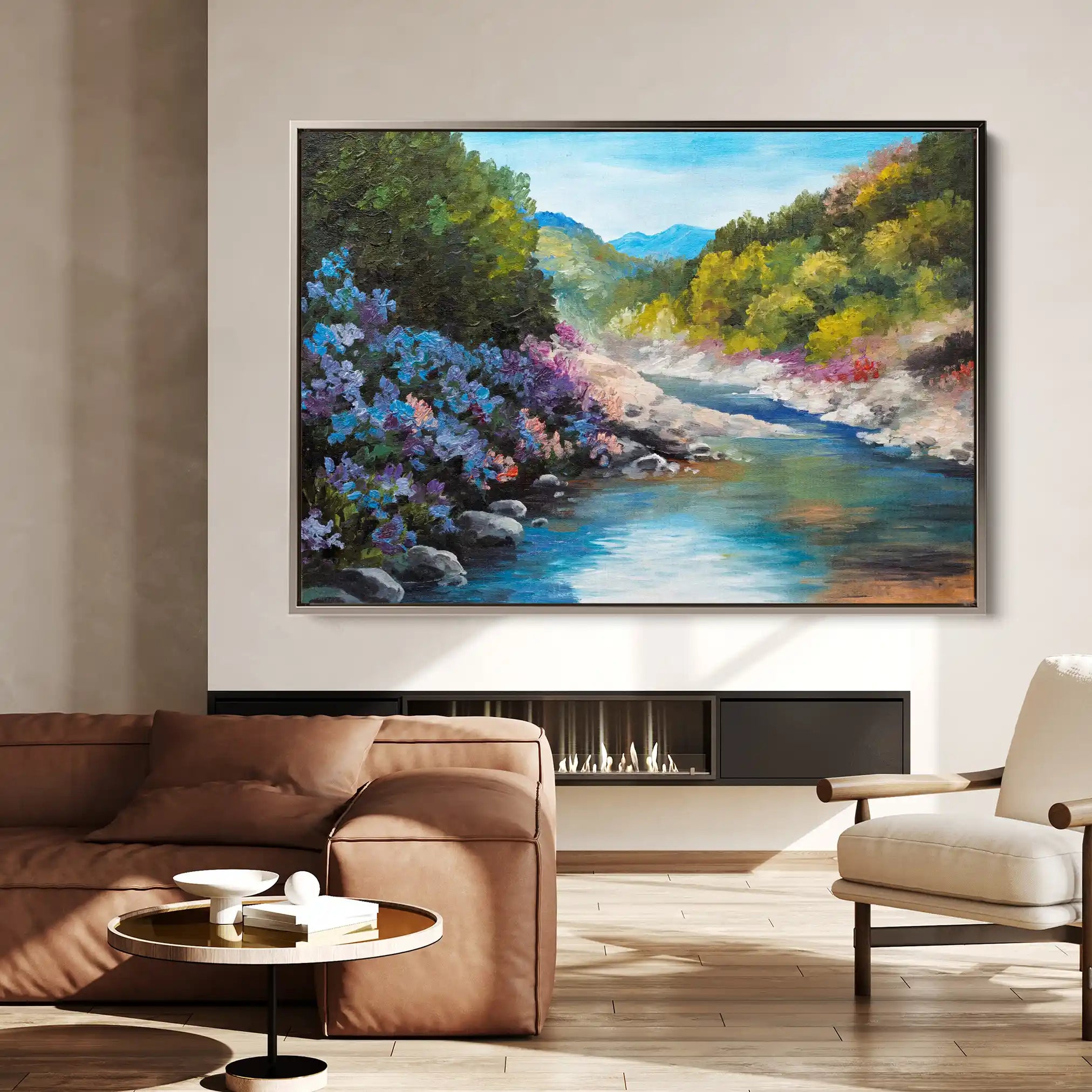 Landscape 142 Canvas Art 90 x 60 cm / Stretched on hidden frame