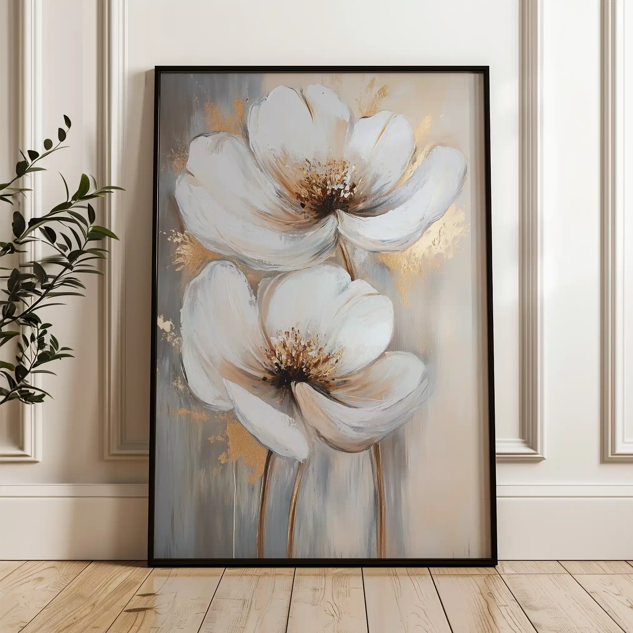 Floral Canvas Wall Art WAD1433-F 90 x 60 cm / Stretched on hidden frame