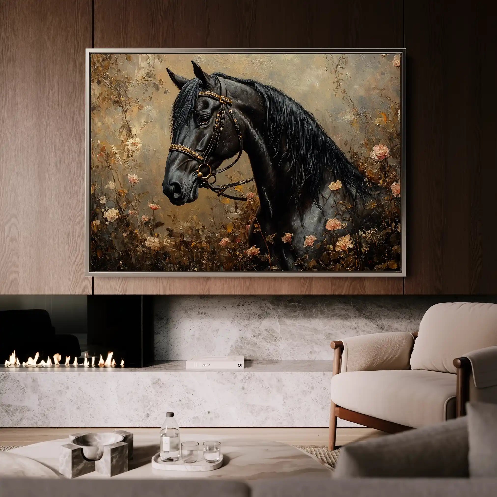 Horses 144 Canvas Art 90 x 60 cm / Stretched on hidden frame