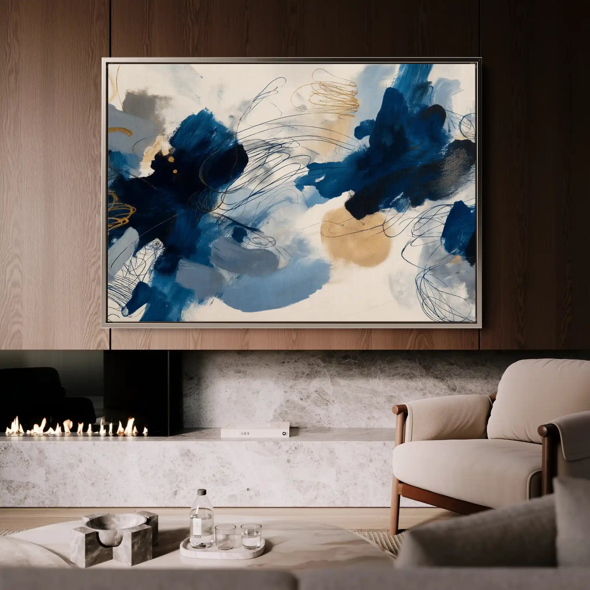 Abstract 1444 Canvas Art 60 x 40 cm / Stretched on hidden frame