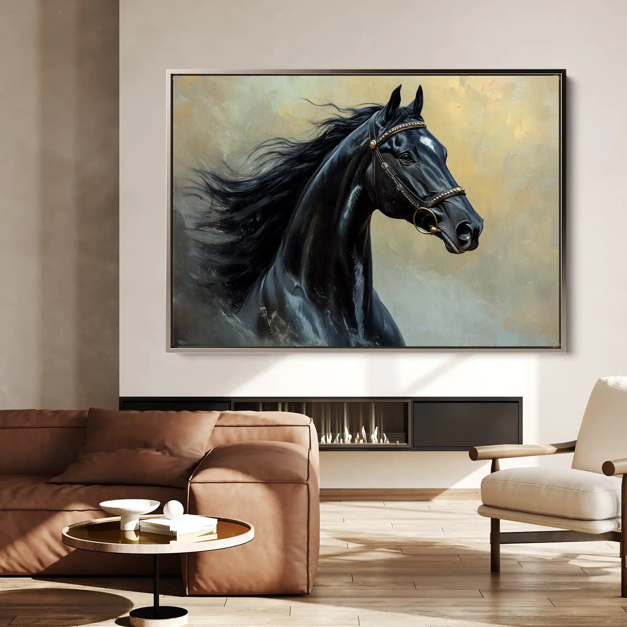 Horses 145 Canvas Art 90 x 60 cm / Stretched on hidden frame
