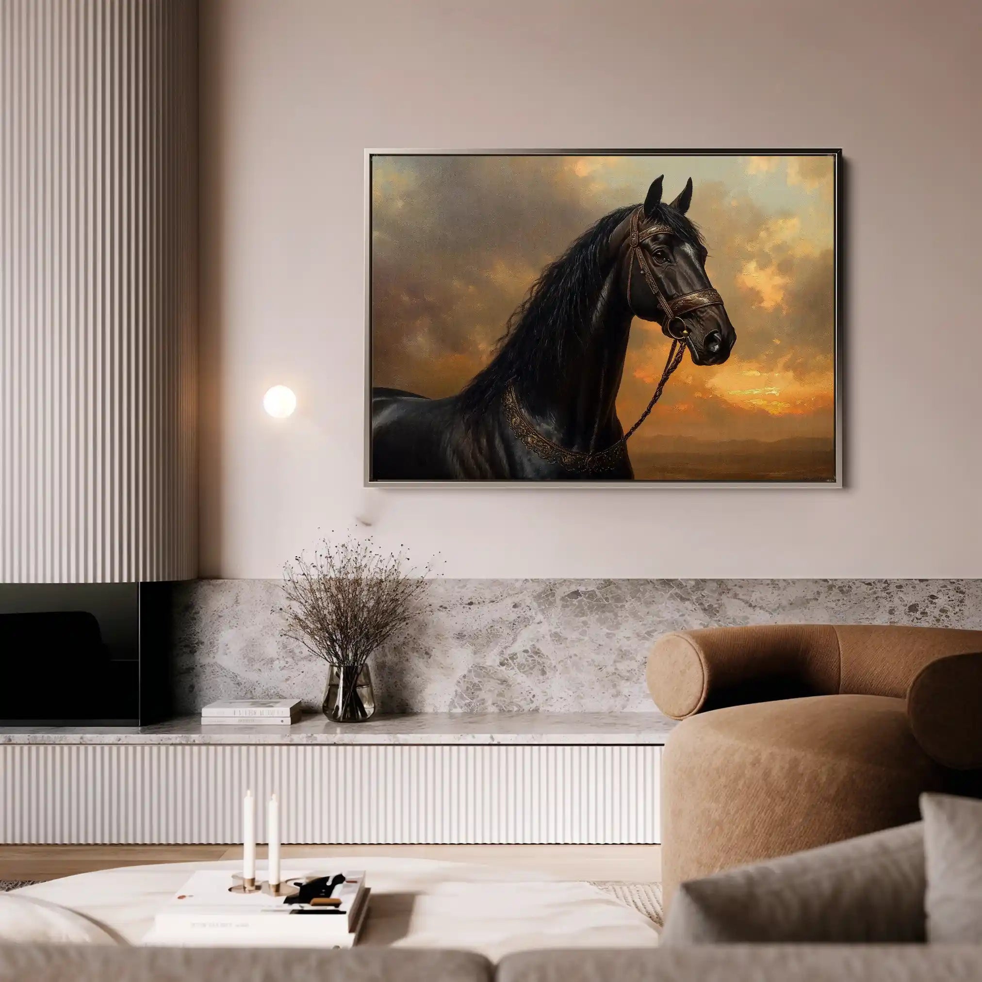 Horses 146 Canvas Art 90 x 60 cm / Stretched on hidden frame