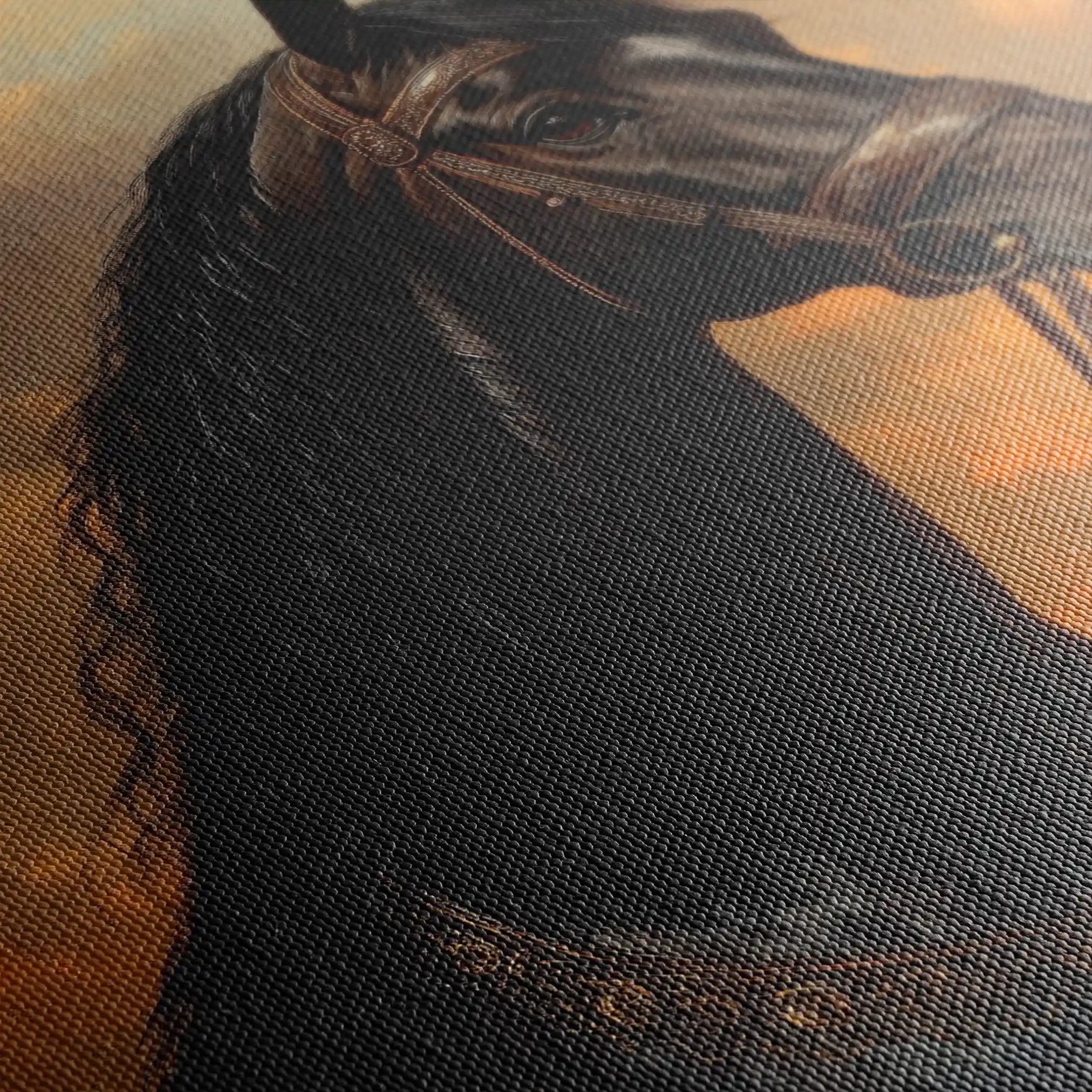 Horses 146 Canvas Art 90 x 60 cm / Stretched on hidden frame