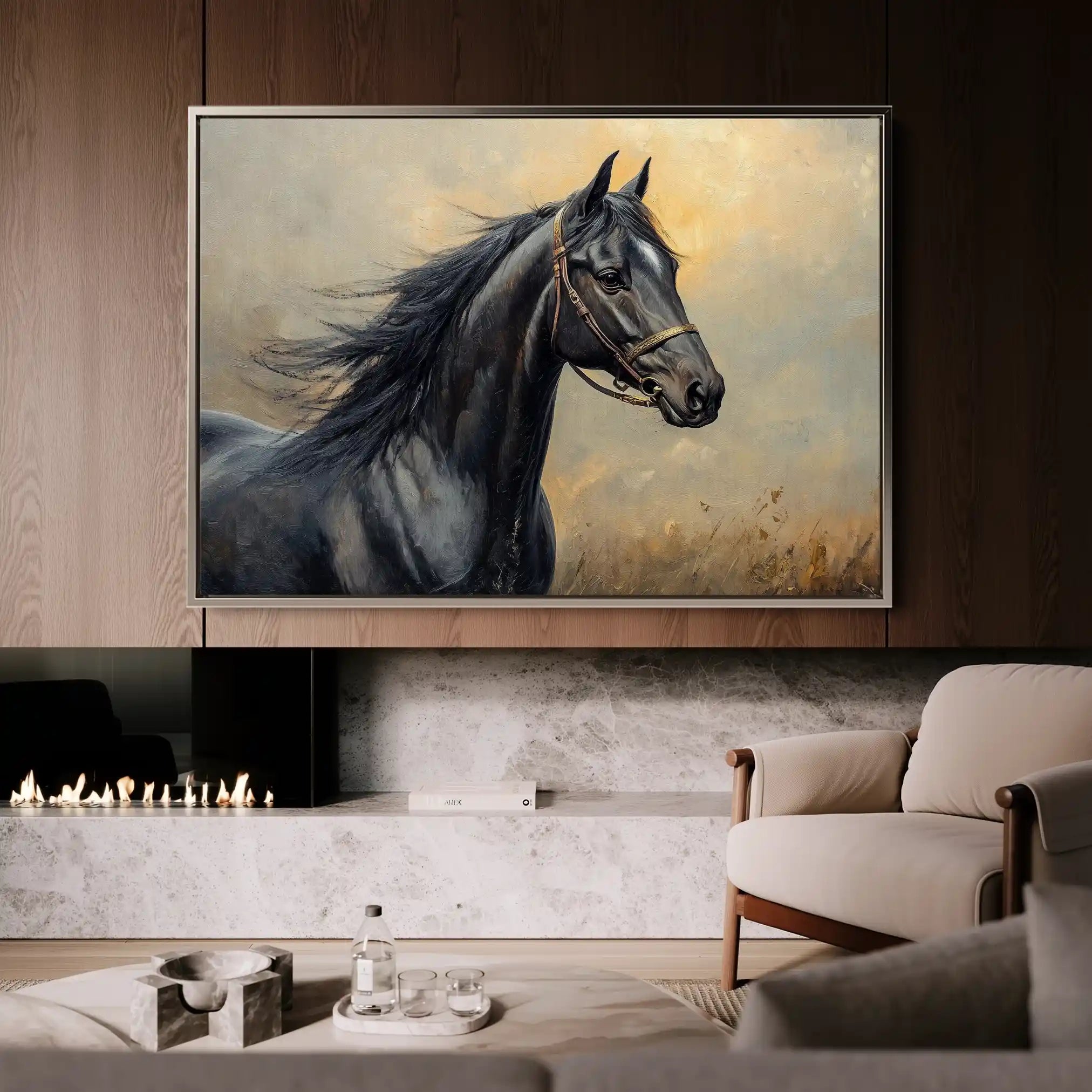 Horses 147 Canvas Art 90 x 60 cm / Stretched on hidden frame